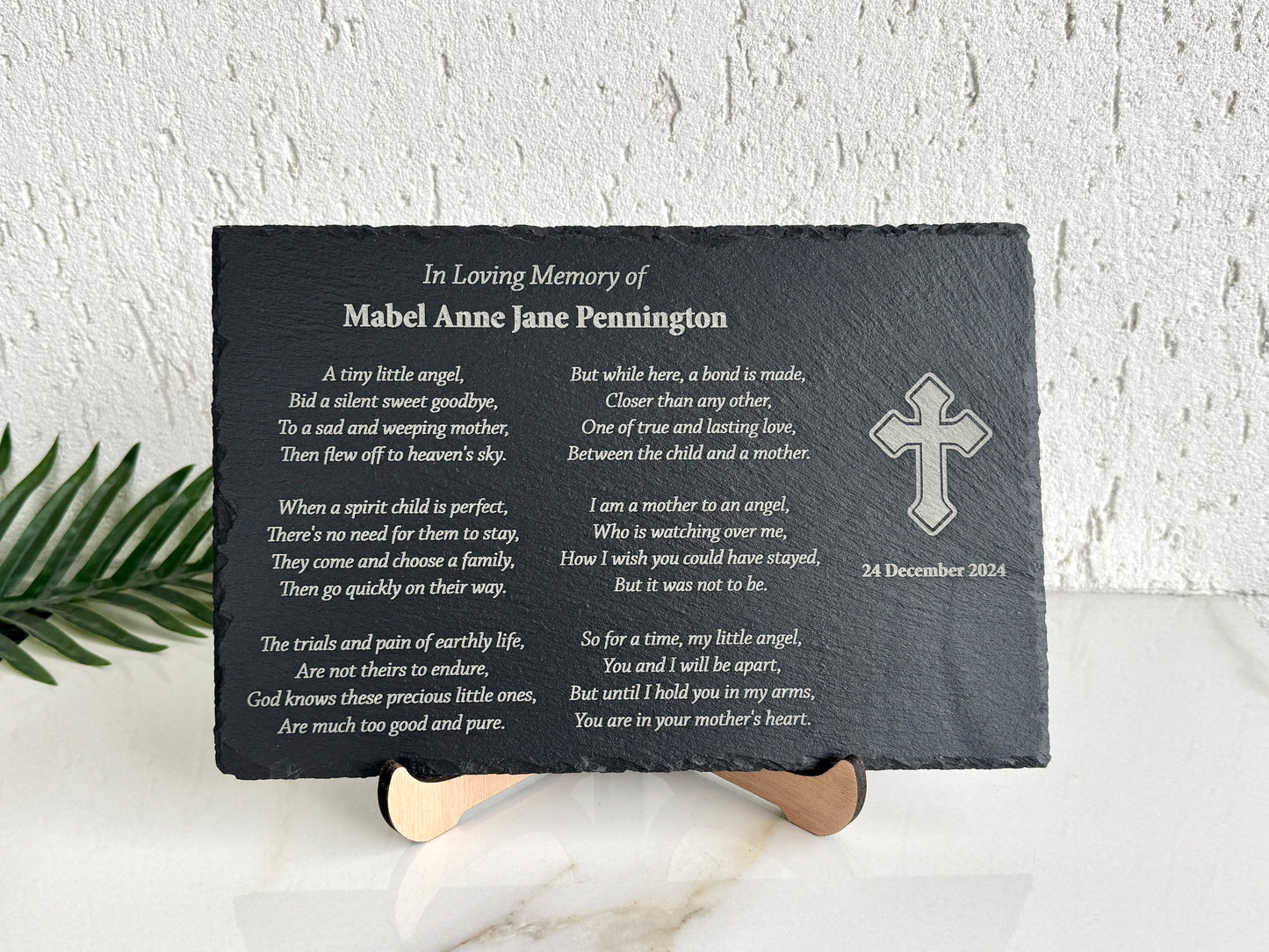 Custom Engraved Memorial Slate Plaque - Stone Plaque