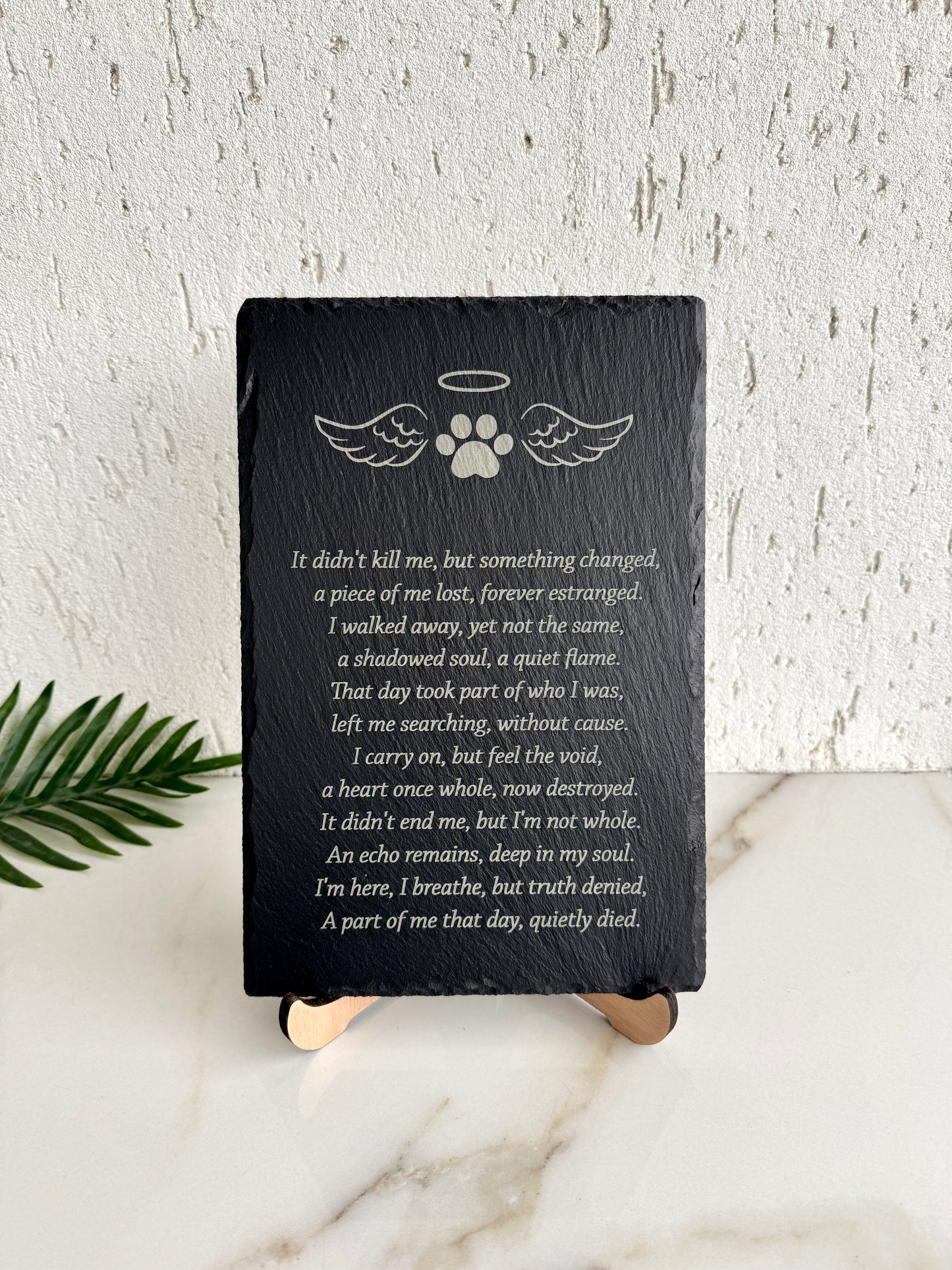 Custom Engraved Memorial Slate Plaque - Personalized Slate Stone with Stand - Sympathy Gift for Garden - Remembrance & Condolences