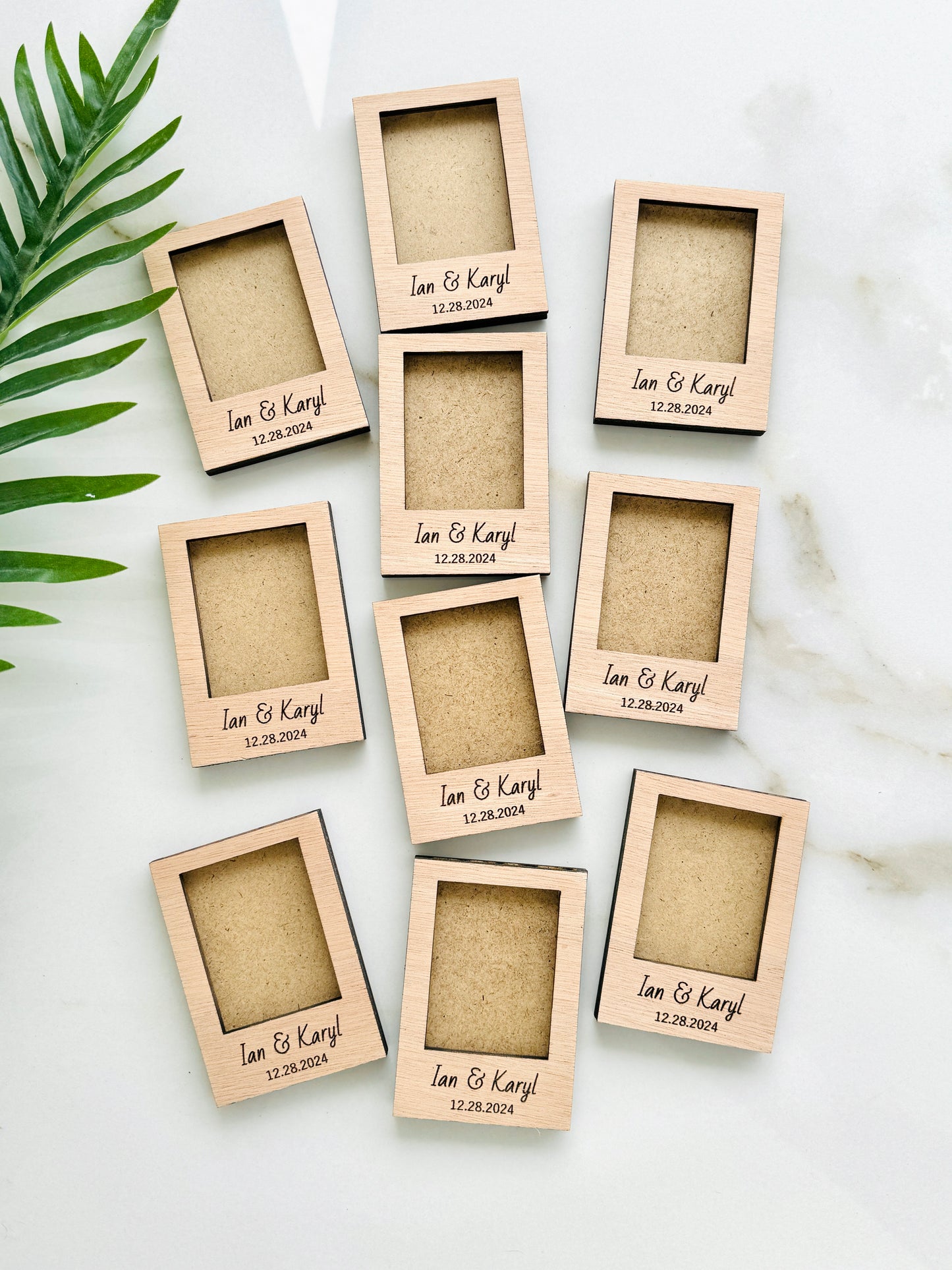 Personalized Magnetic Small Picture Frame: Engraved Mini Wood Polaroid/Instax Photo Frame
