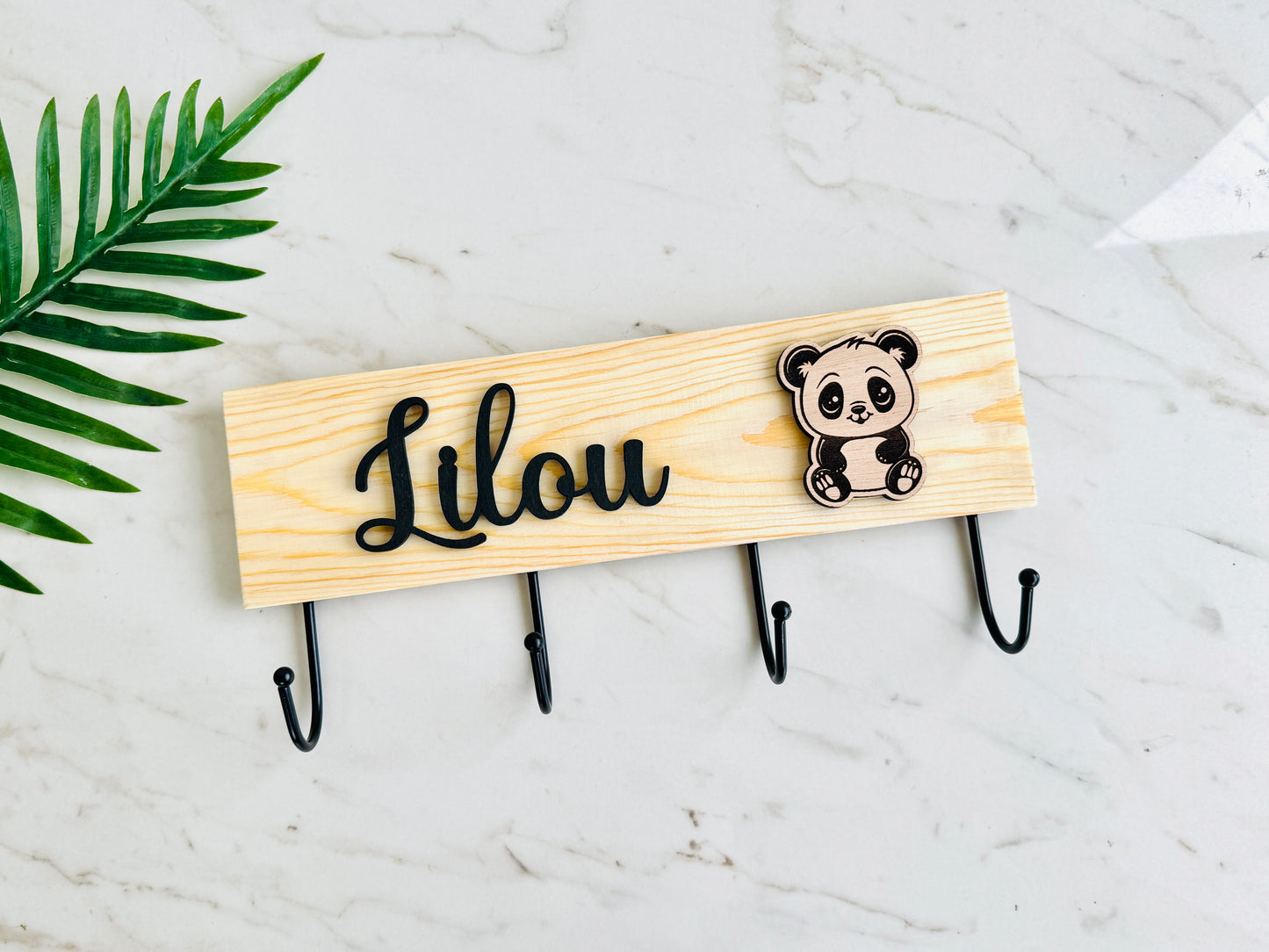 Personalized Safari Animal Coat Rack: Jungle Animals Wooden Nursery Wall Hooks
