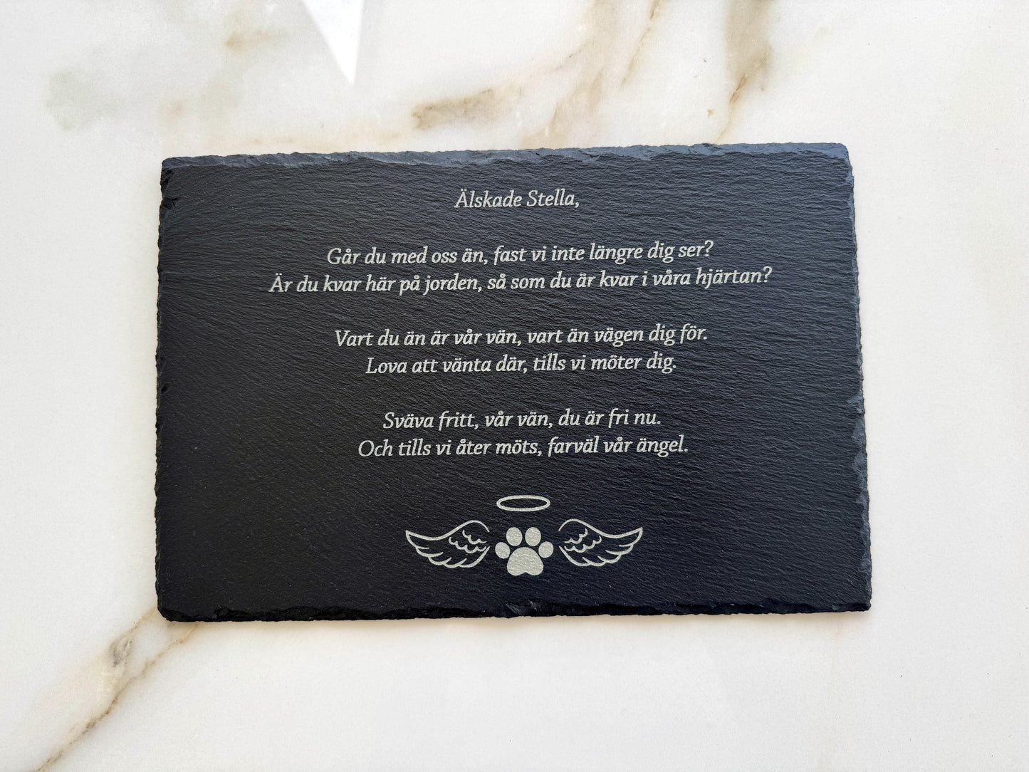 Custom Engraved Memorial Slate Plaque - Stone Plaque