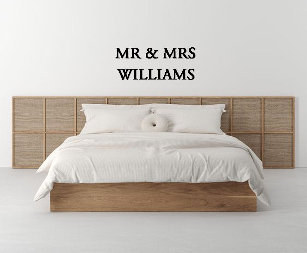 Rustic wedding photo backdrop wooden sign with personalized bride and groom names