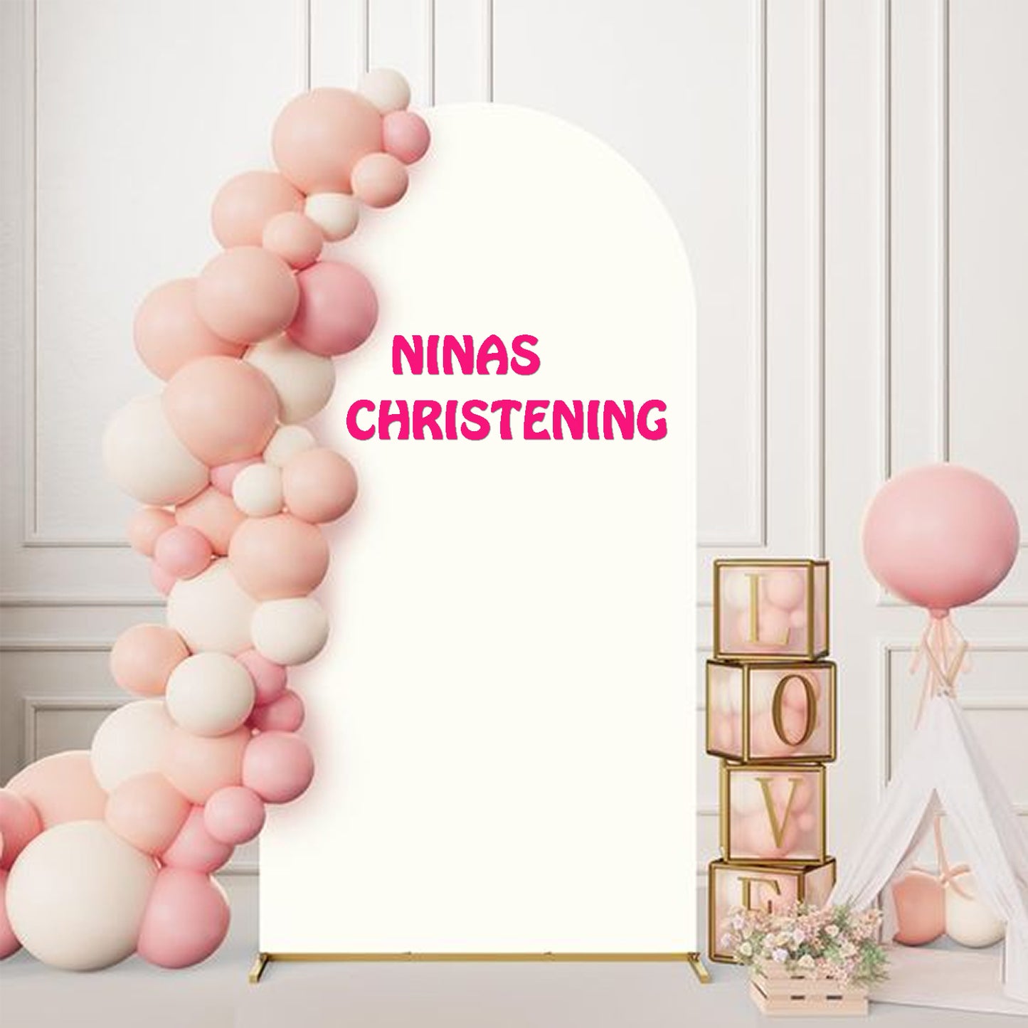 Rustic Wedding Letters Backdrop: Customizable Bunting Garland, Couple's Names Backdrop Sign