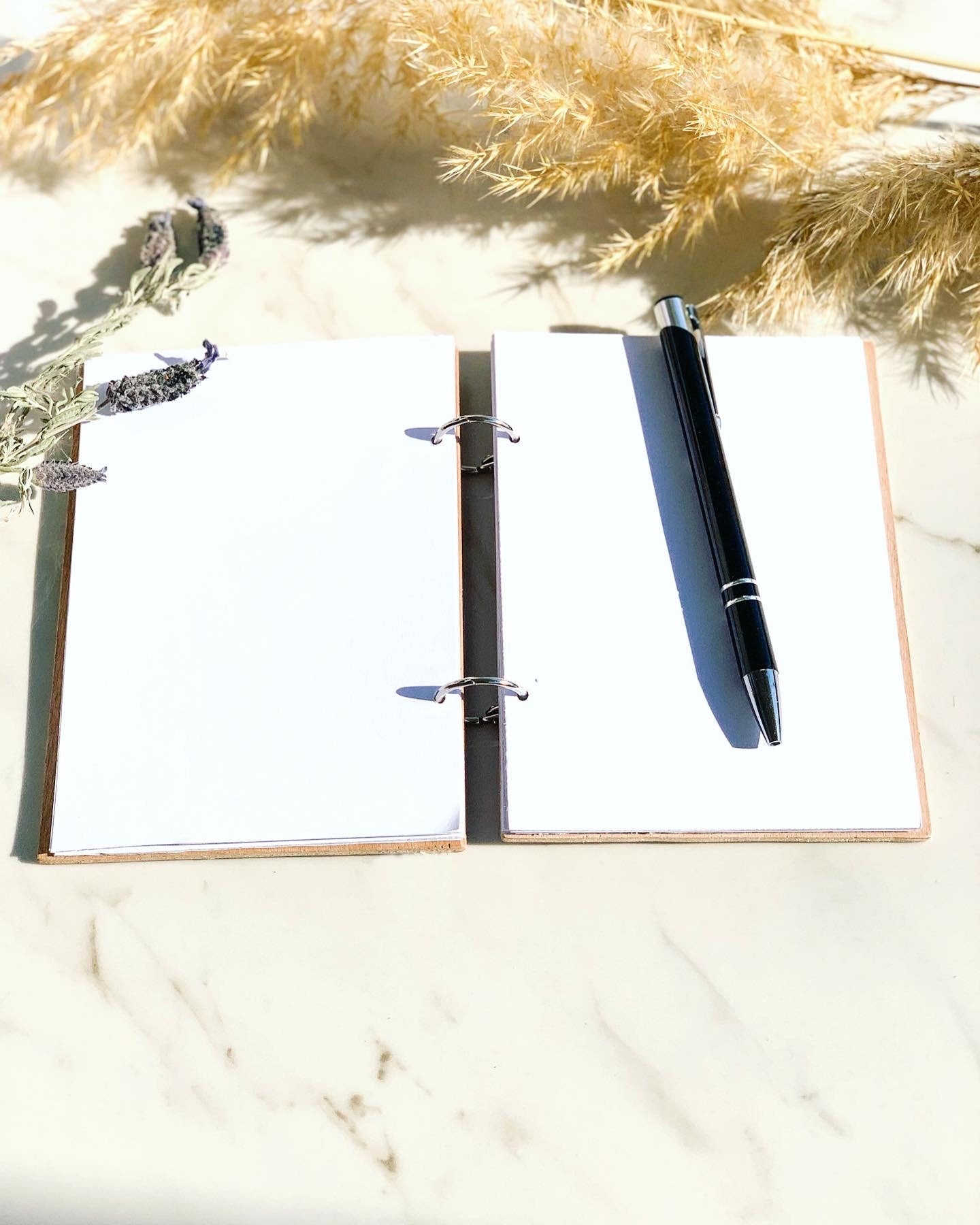 Engraved Wolf Notebook: Personalized Wooden Journal, A5/A6/A4 Sketchbook