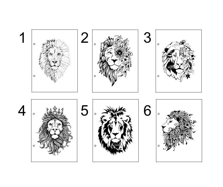 Personalized Lion Notebook: Engraved Wooden Notepad, Custom Sketchbook