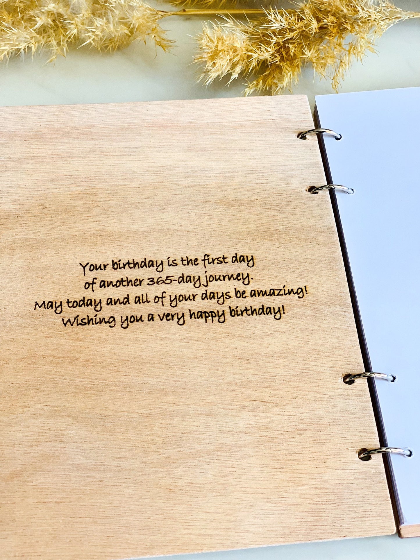 Initial Name Notebook, Personalized Wood Engraved Notebook. Name Custom Wood Journal, Butterfly & Flower Notebook, Notepad,