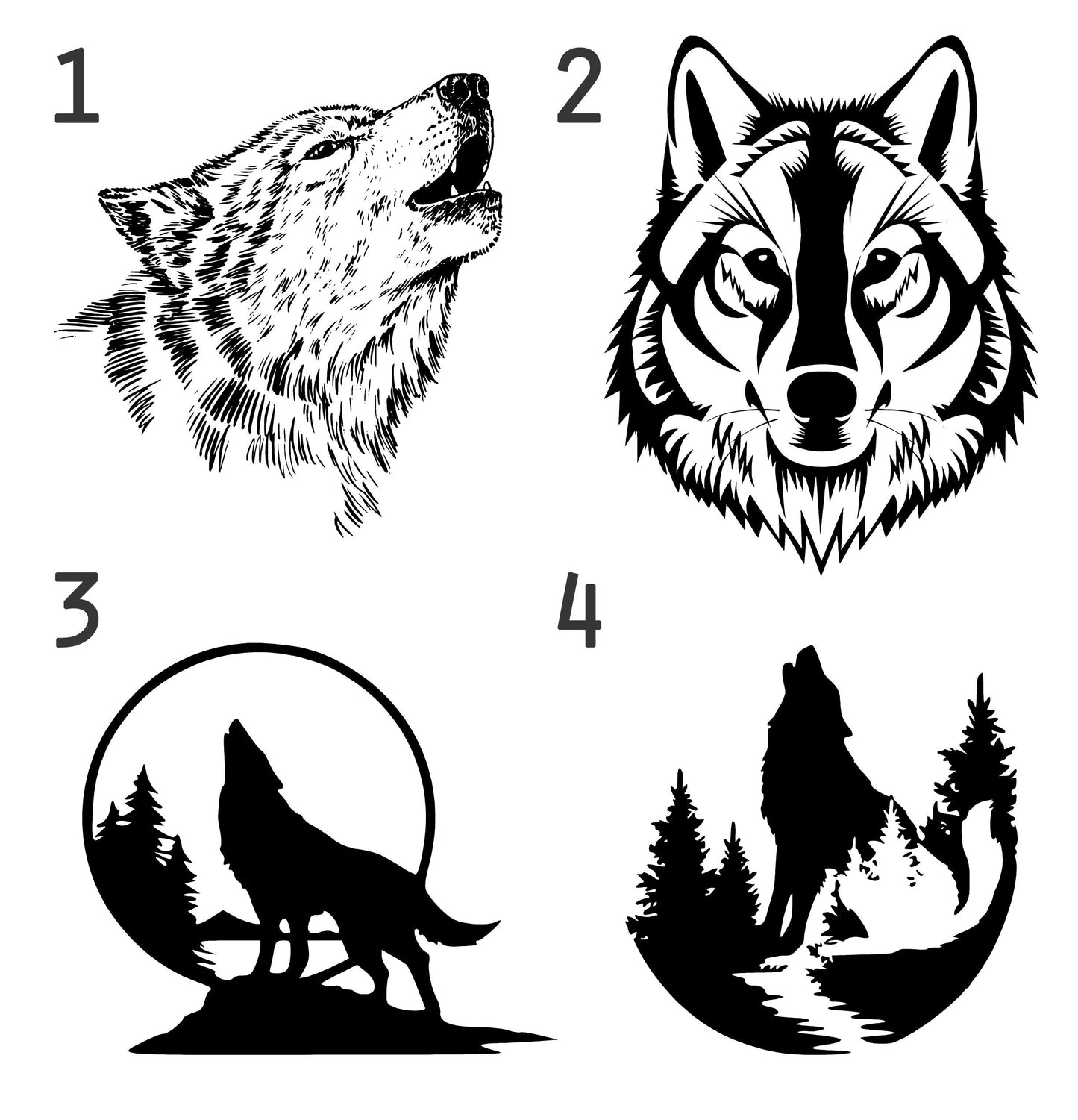 Engraved Wolf Notebook: Personalized Wooden Journal, A5/A6/A4 Sketchbook