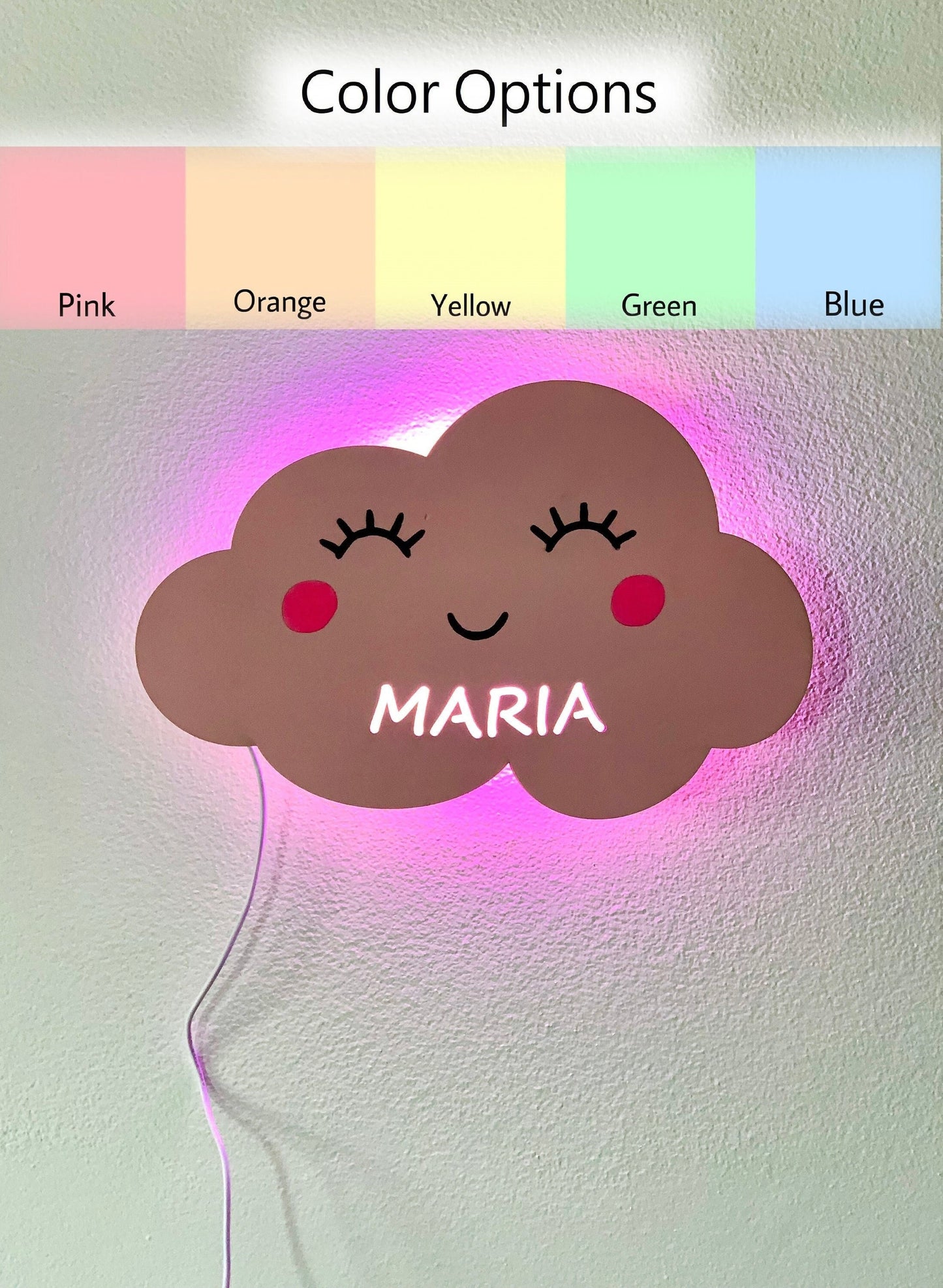 Cloud Night Light Personalized Wood Lamp Nursery Light Wall Decor Kids Room LED Lamp New Baby Shower Gift, Cloud Wall Lamp for Baby's Room