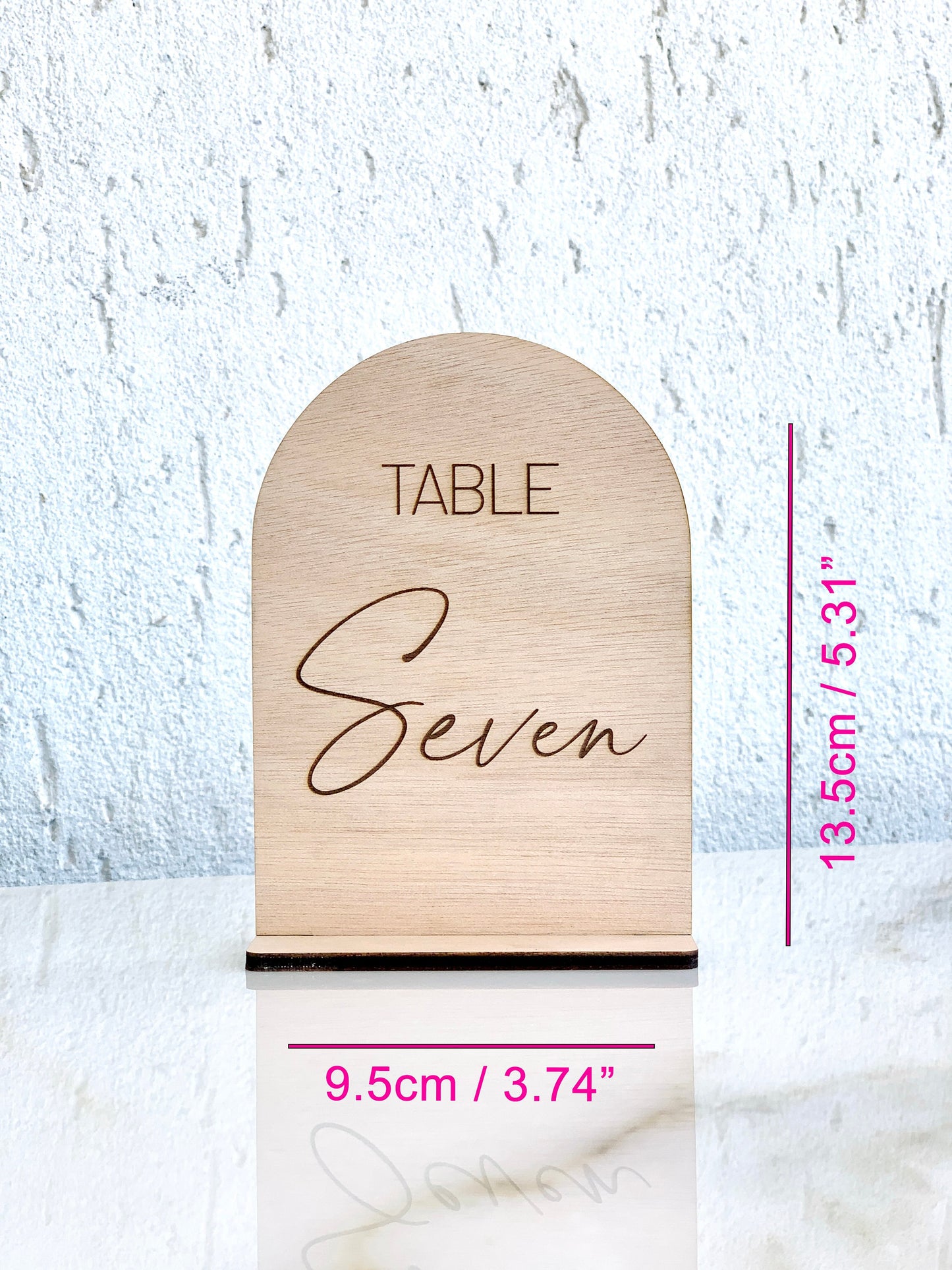 Engraved Wood Wedding Table Numbers: Rustic Arch Table Sign