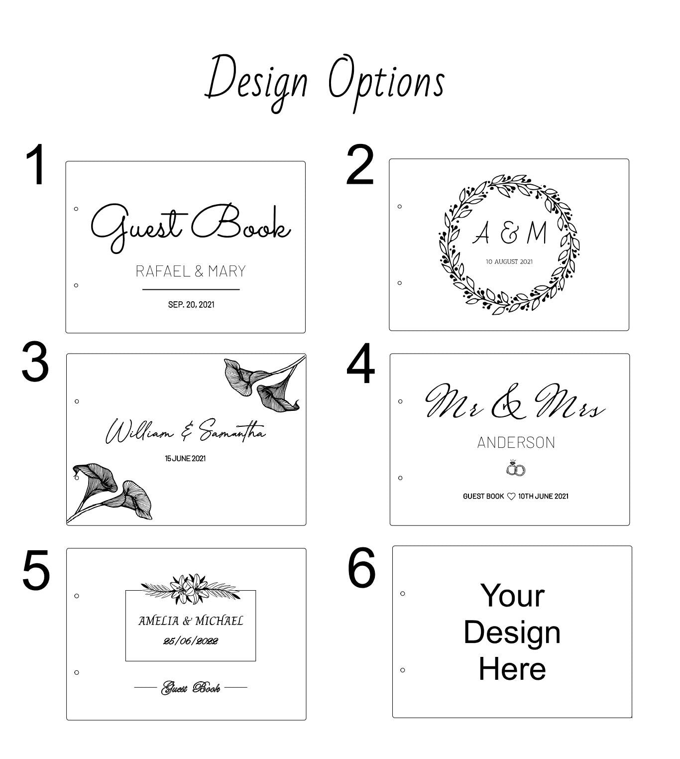 Libro de firmas de boda de madera personalizado: Álbum de fotos grabado