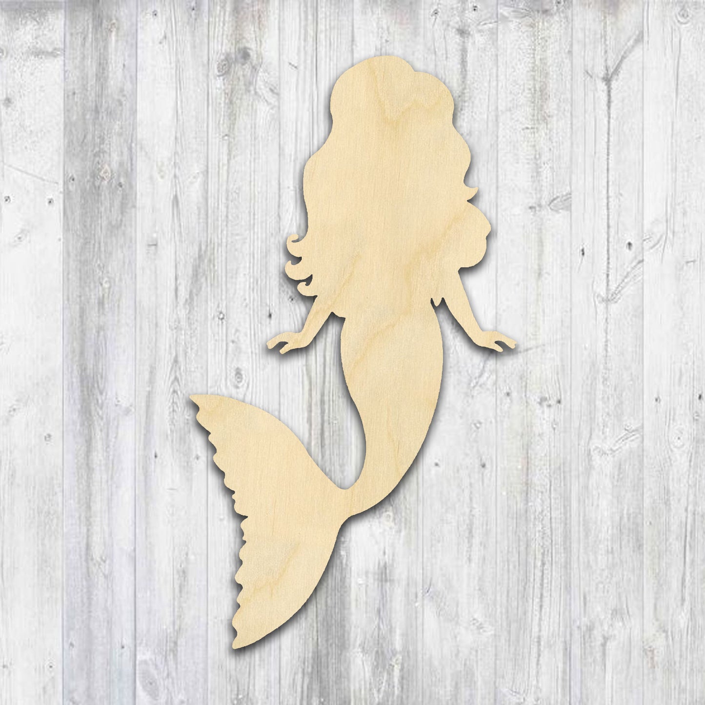 Mermaid Wood Cutouts, Large & Small DIY Wood Mermaid, Mini Tiny Blank Mermaid in Bulk, Unfinished Wood Mermaid Cutout For Crafting and Decor