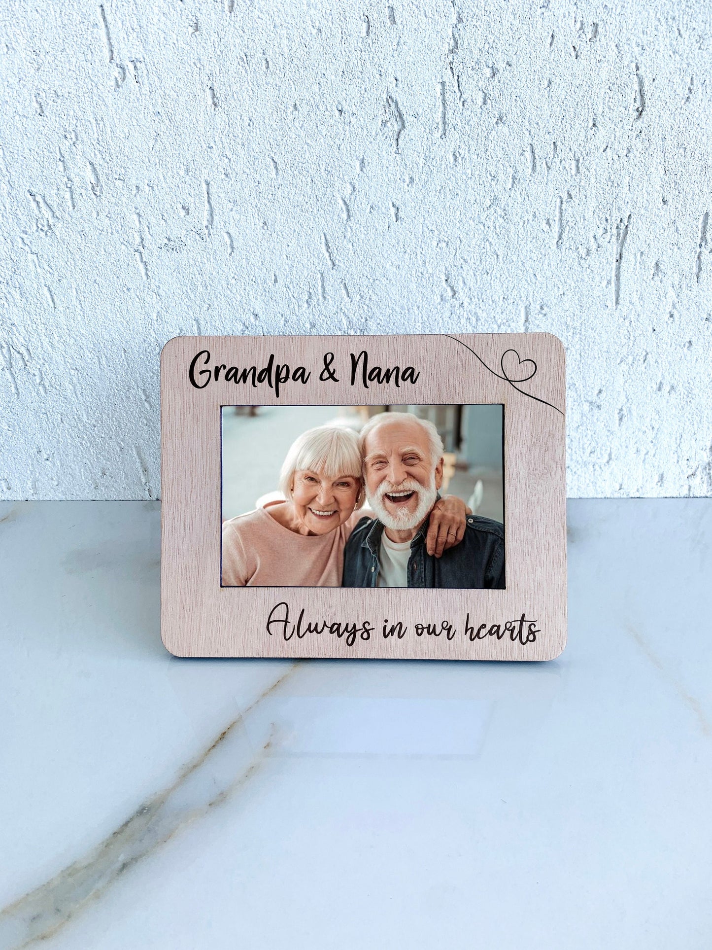 Engraved Memorial Photo Frame: Personalized Wood Keepsake (4x6 or 5x7)