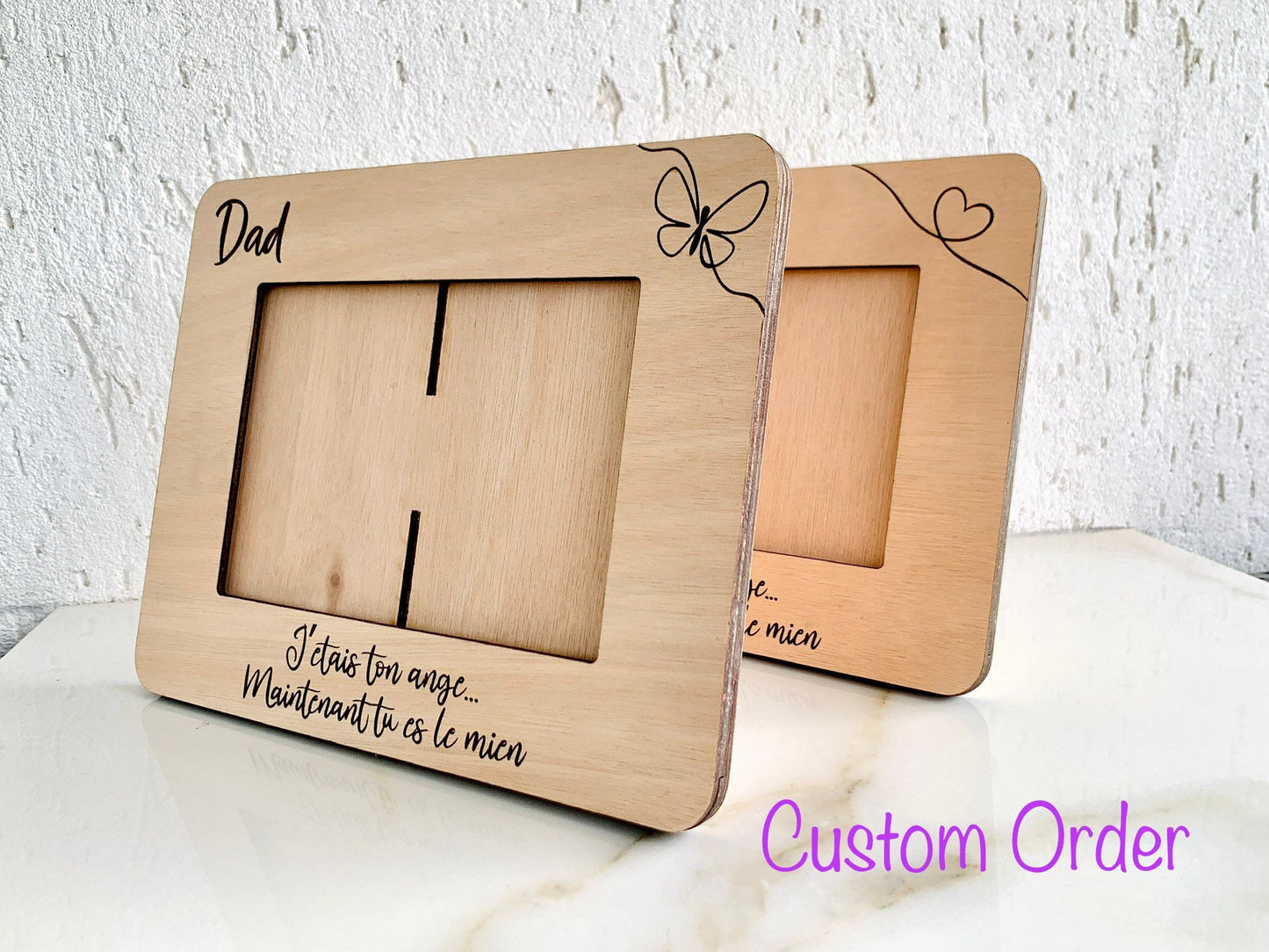 Engraved Memorial Photo Frame: Personalized Wood Keepsake (4x6 or 5x7)