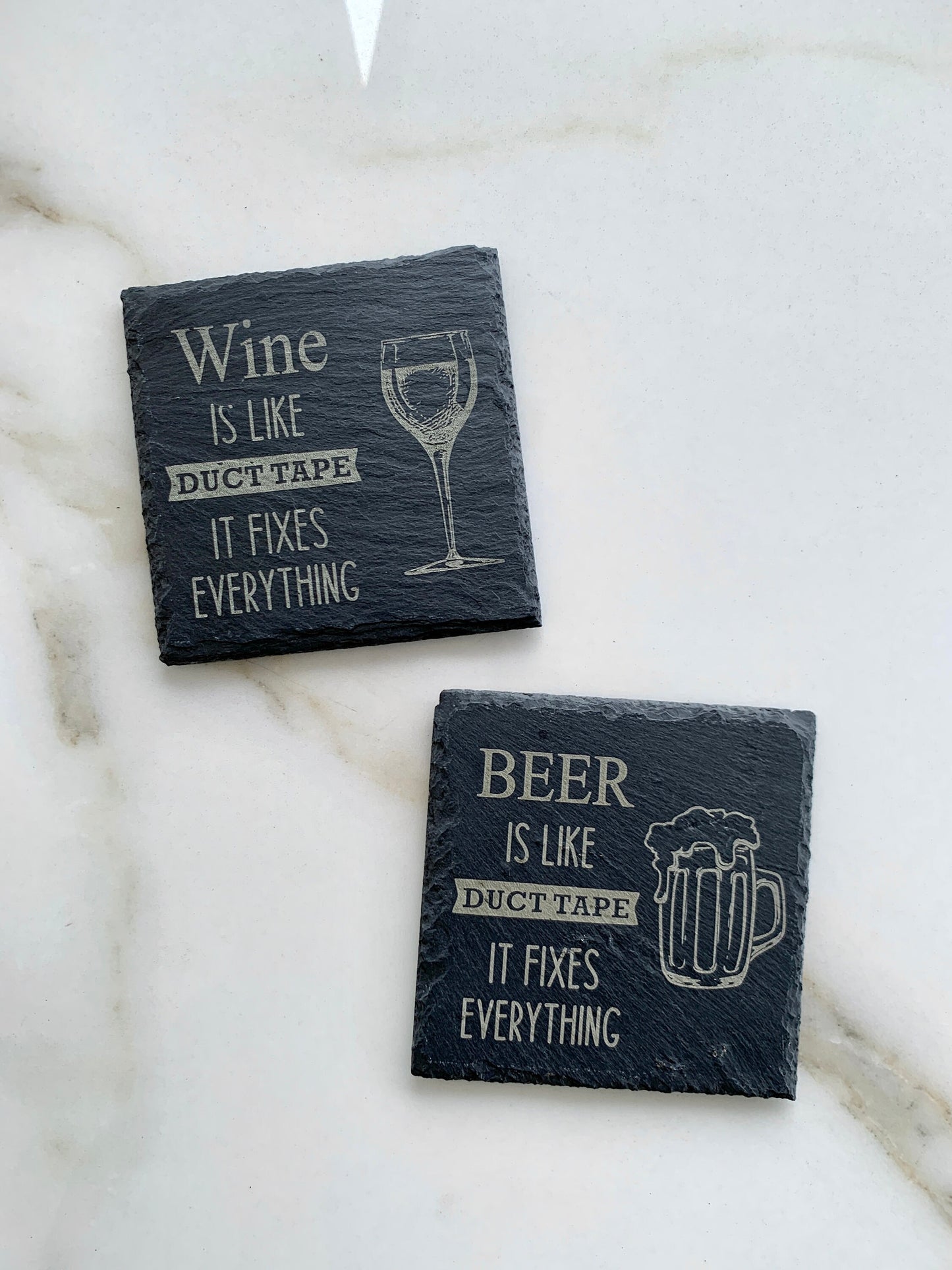 Custom Logo Slate Coasters: Corporate Gifts, Promotional Item (4x4 inches)