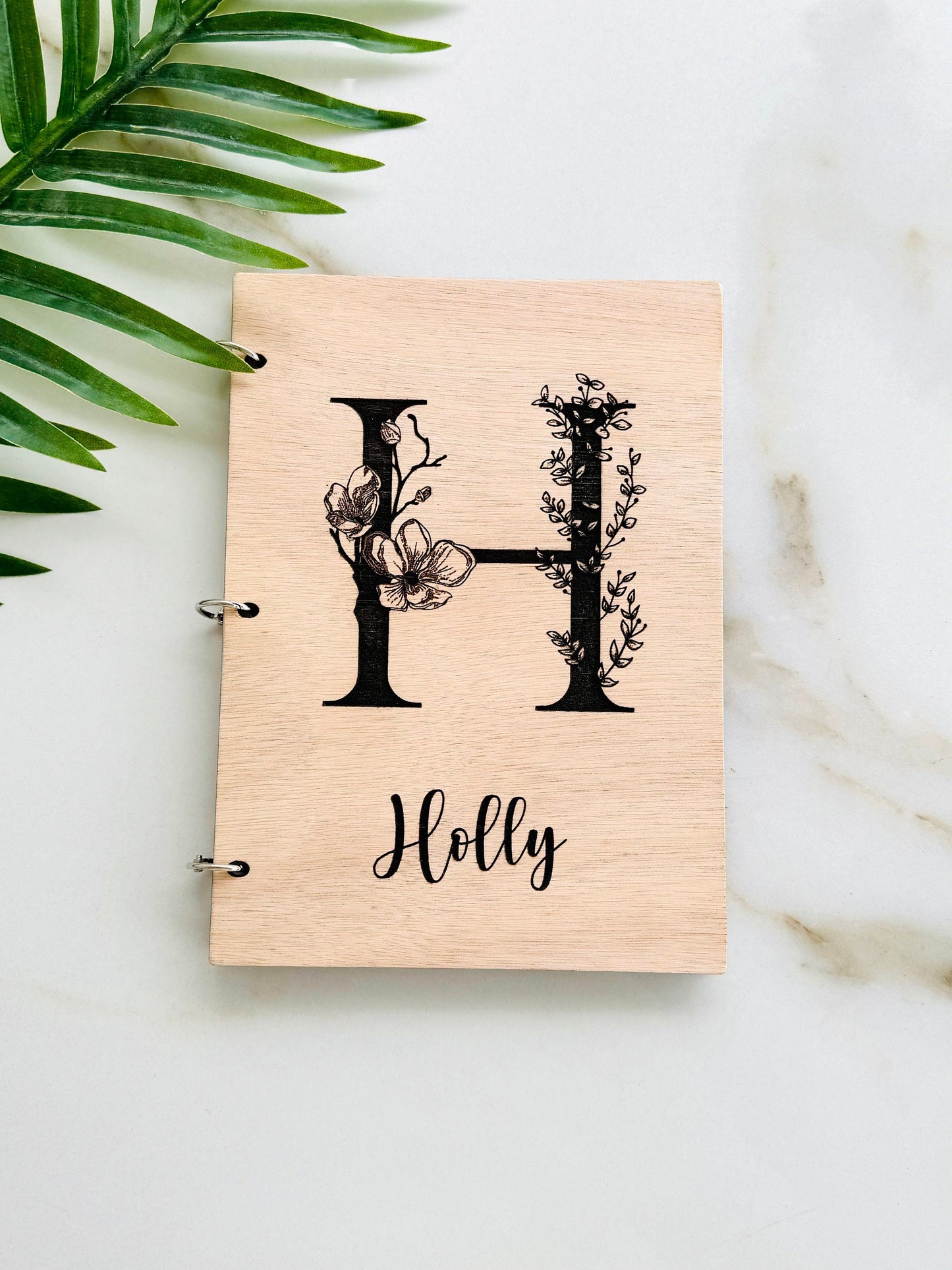 Personalized Wooden Notebook Journal, Monogram Wooden Notepad, Engraved Wood Cover, Name Journal Planner Diary, Personal Study Notebook