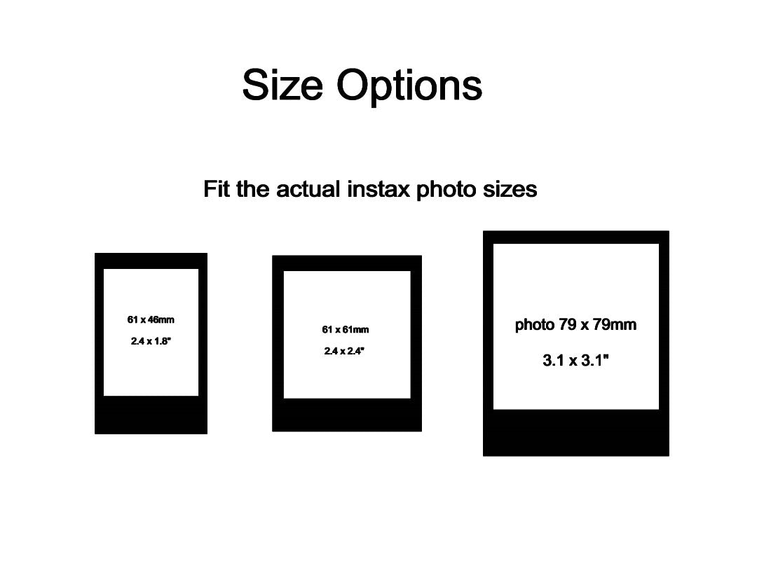 Engraved Wood Double Photo Frame: Personalized Polaroid Instax Picture Frame