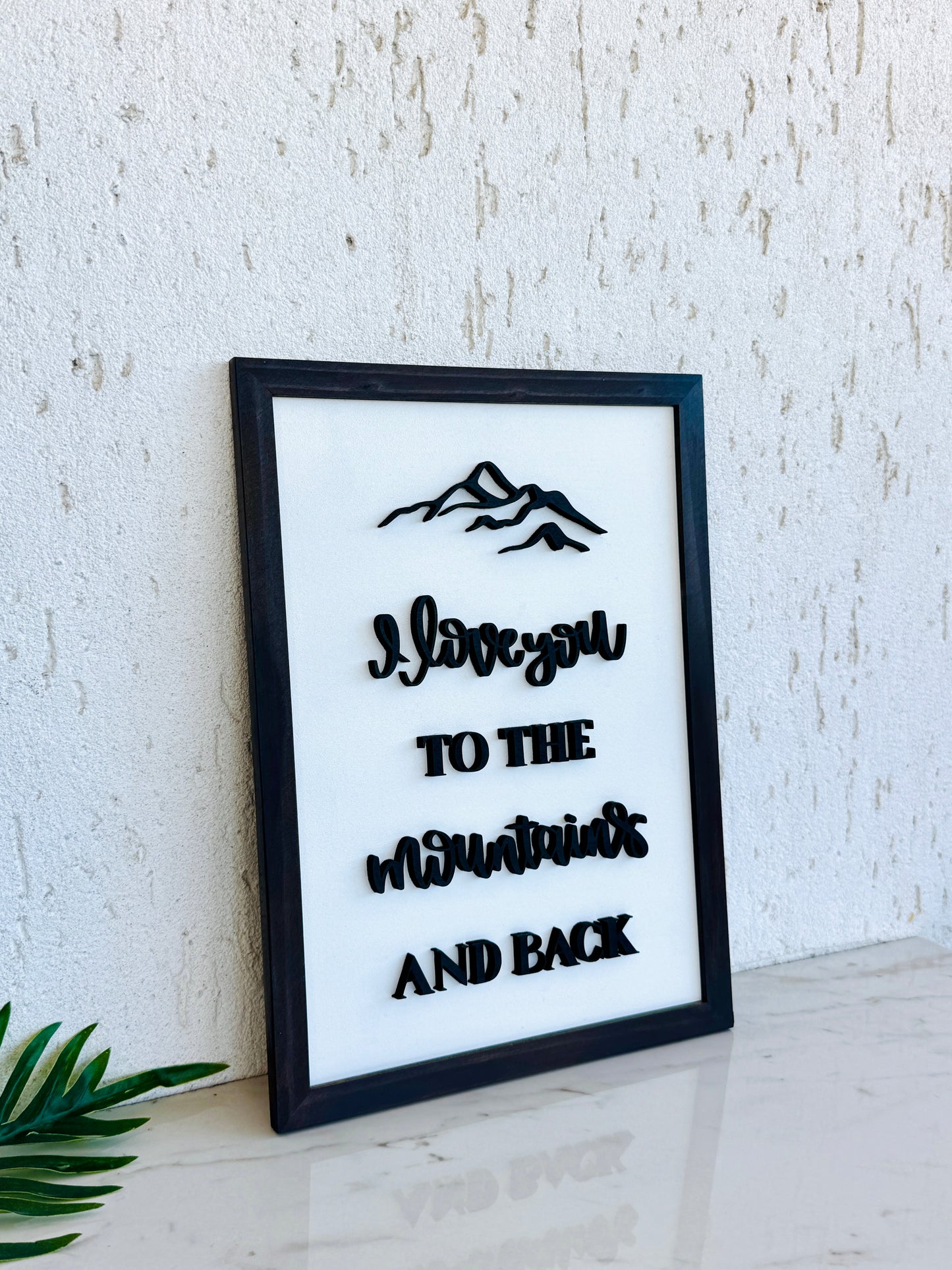 3D Wooden Mountain Wall Art: Romantic Outdoorsy Sign