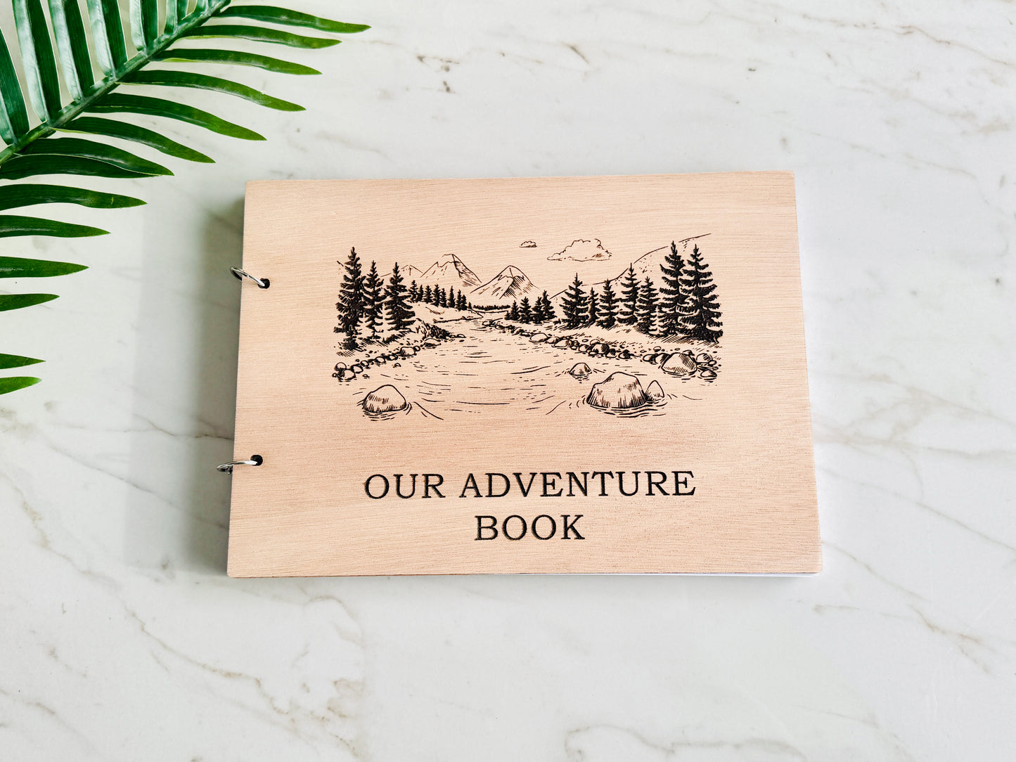 Custom Wood Adventure Photo Album: Engraved Polaroid Scrapbook, Couples Keepsake