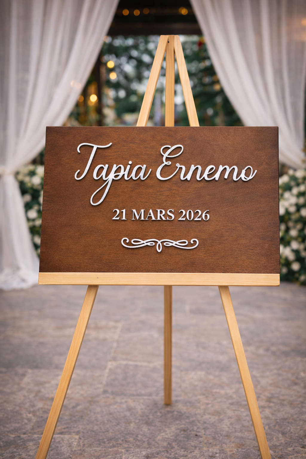 Personalized Wooden Wedding Welcome Sign: Easel Wedding Sign Rustic Ceremony Decor