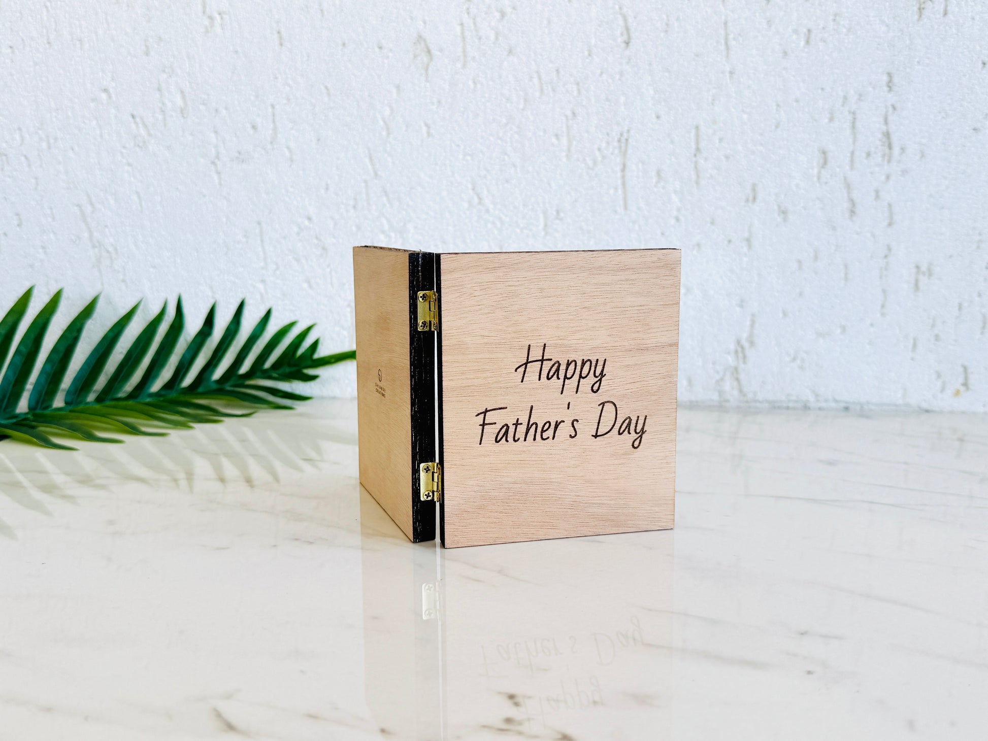 Wooden Mini Photo Frame with 'Happy Father's Day' text engraved