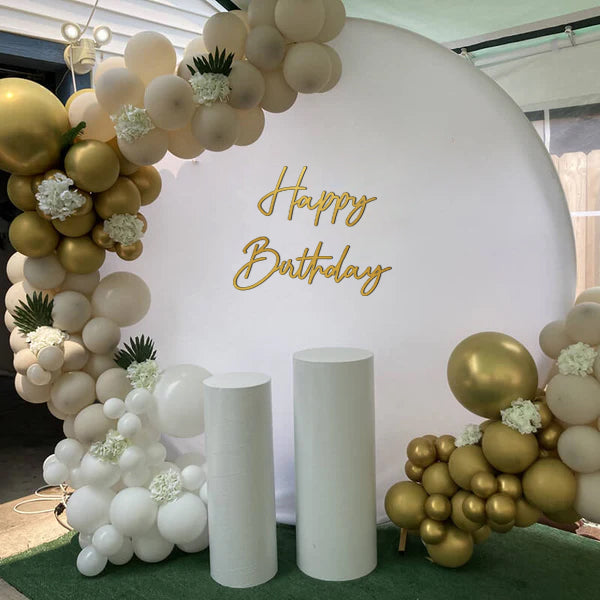 Happy Birthday Wood Sign: Laser Cut Party Backdrop