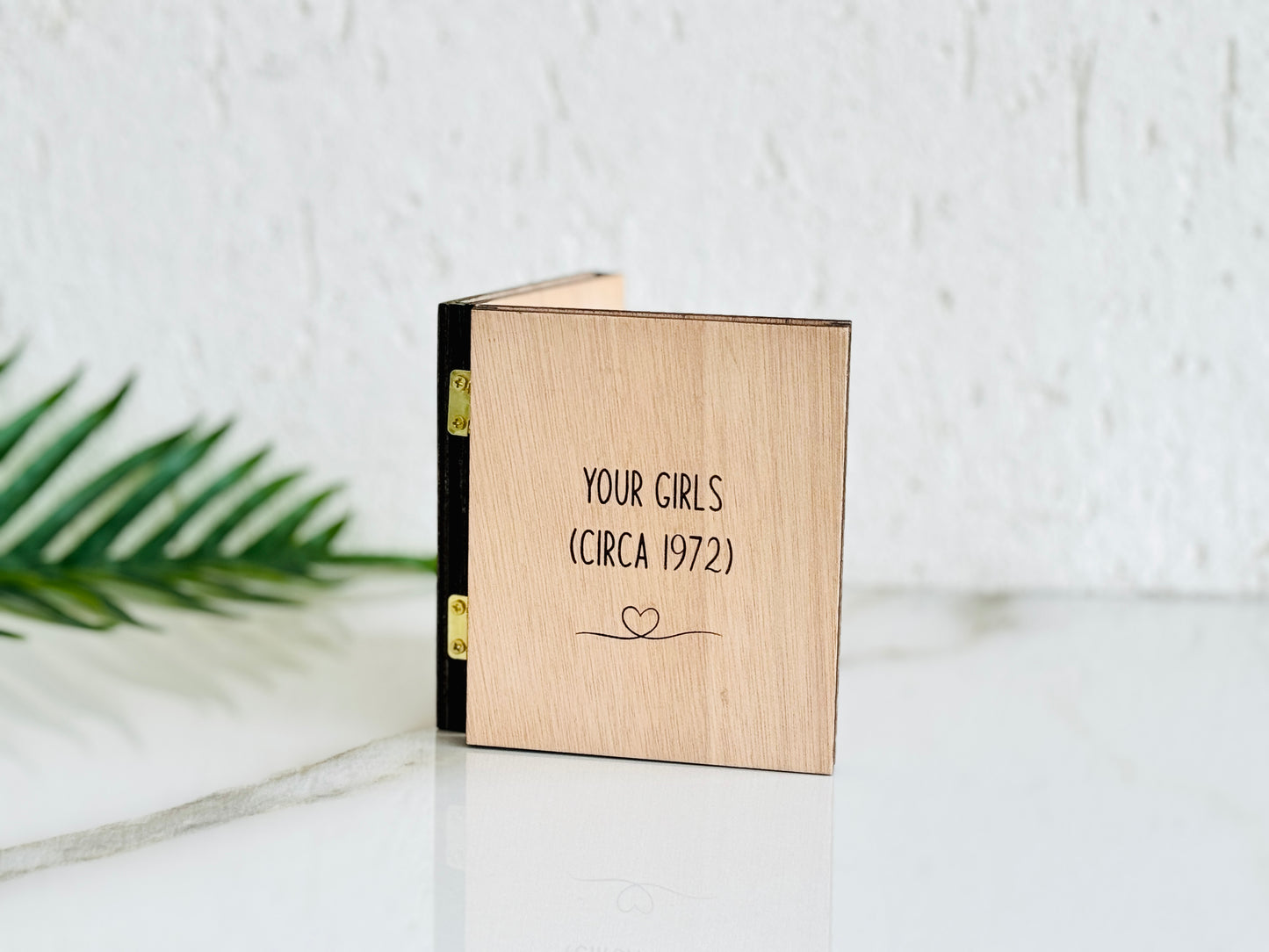 Engraved Wood Double Photo Frame: Personalized Polaroid Instax Picture Frame