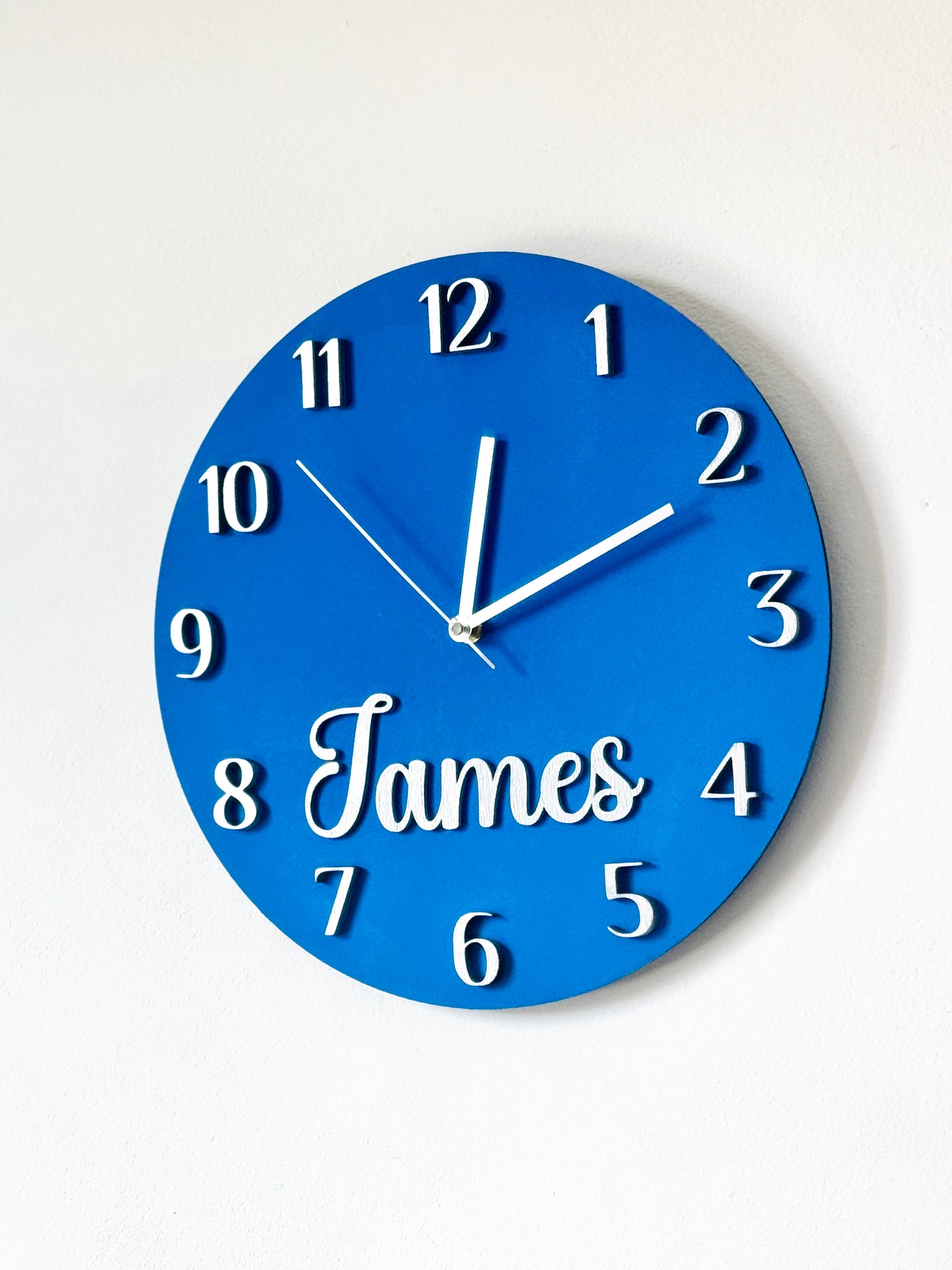 Personalized Kids Clock: Pink Purple Wooden Nursery Decor