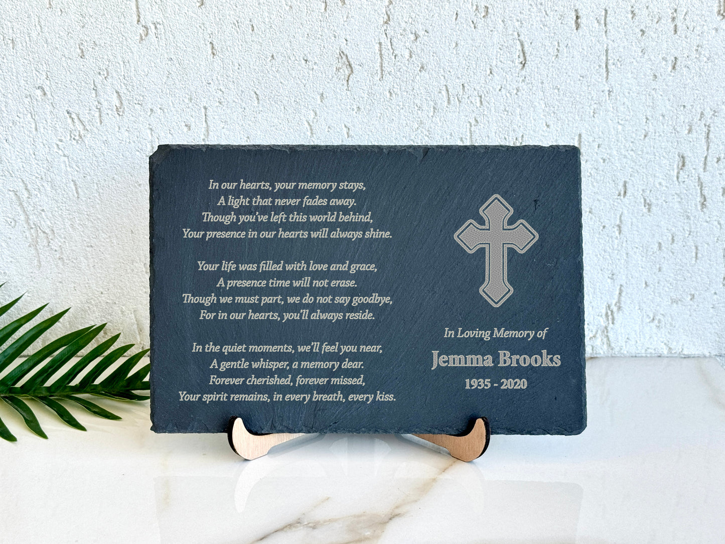 Custom Engraved Memorial Slate Plaque - Stone Plaque