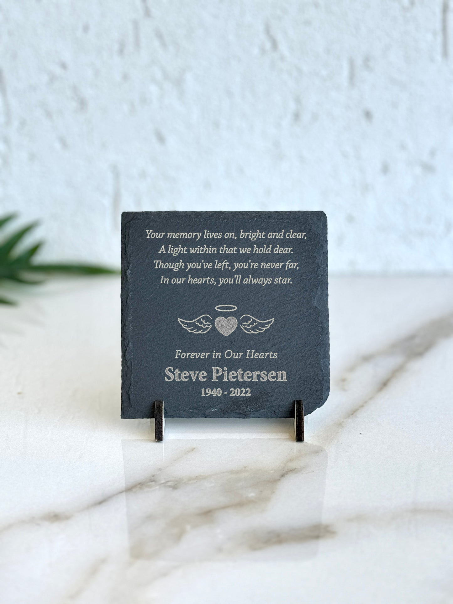 Personalized Memorial Stone Plaque: Engraved Slate Sympathy Gift. Pet Memorial Stone, Engraved Slate Plaque with Stand