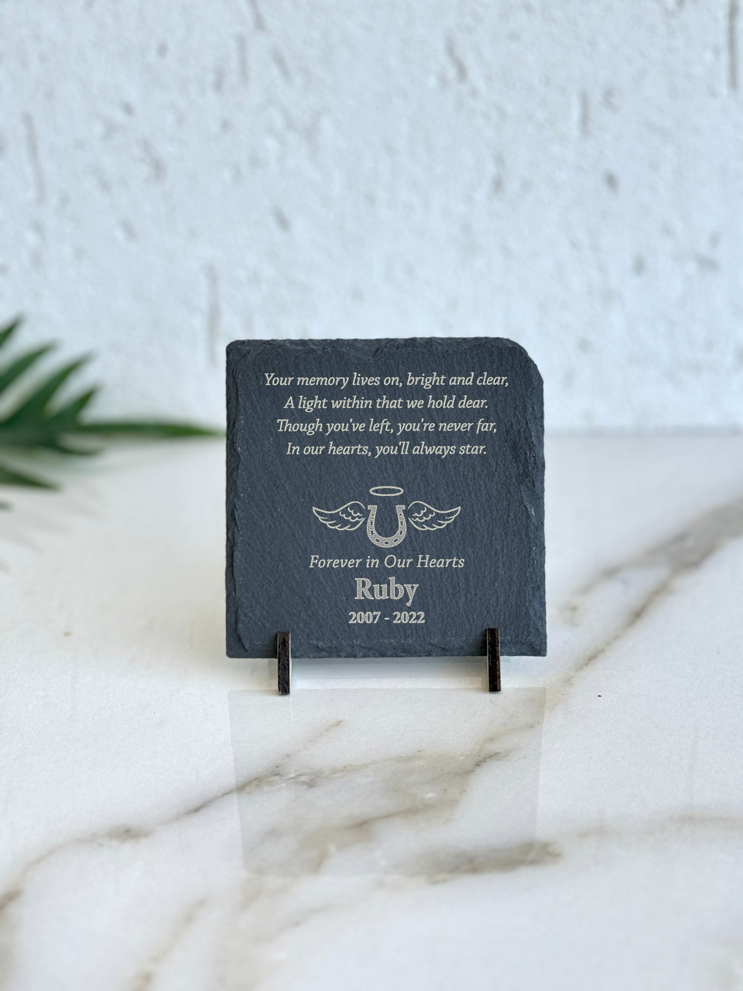 Personalized Memorial Stone Plaque Engraved Slate Sympathy Gift. Pet Memorial Stone, Engraved Slate Plaque with Stand