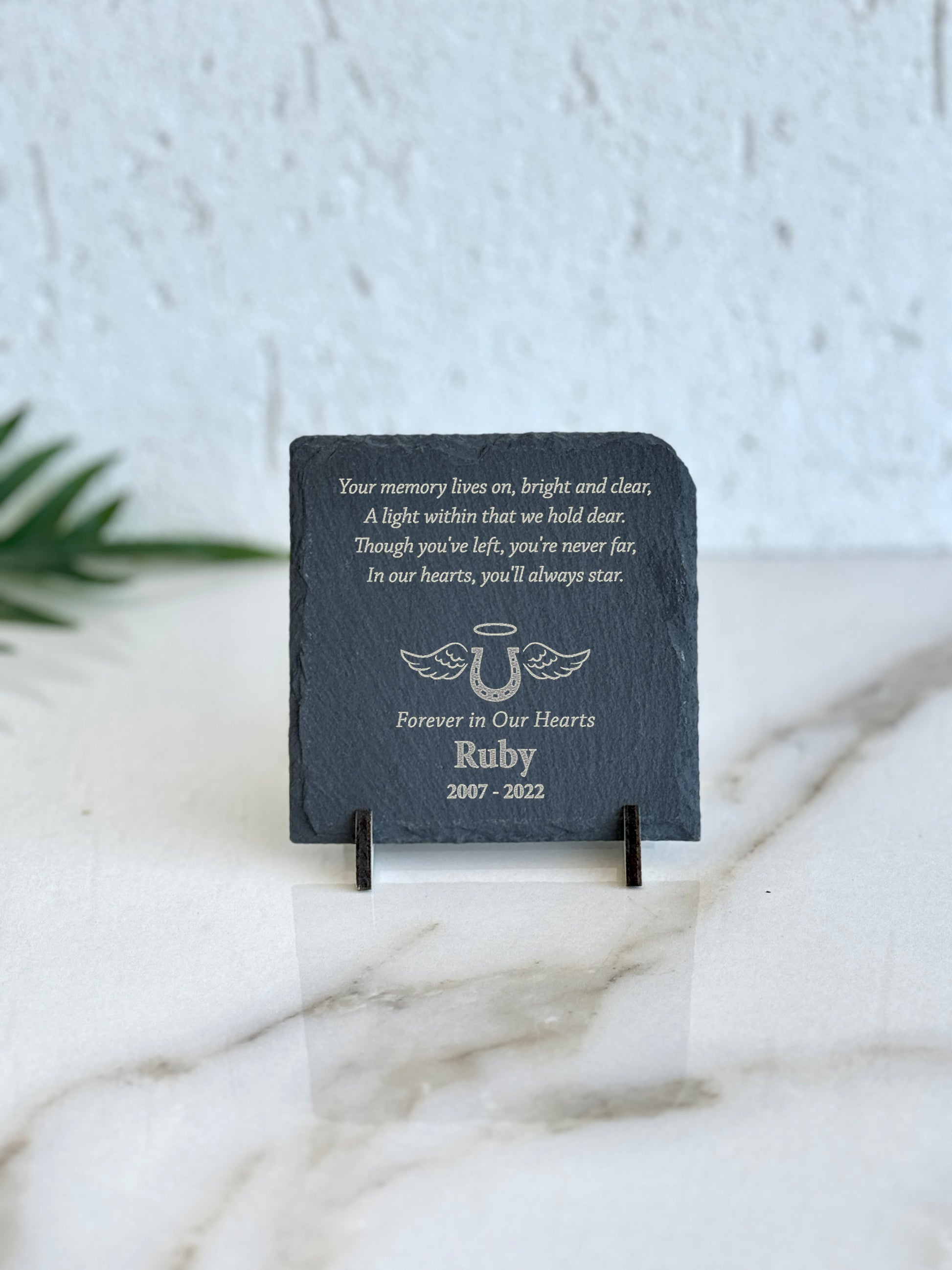 Personalized Memorial Stone Plaque Engraved Slate Sympathy Gift. Pet Memorial Stone, Engraved Slate Plaque with Stand