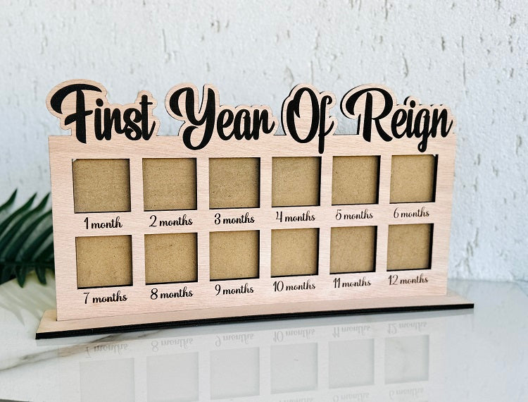 My First Year Photo Frame Board, Baby Milestone Wooden Board, First Year Photo Album, Personalized Newborn Photo Frame, Baby Growth Journey