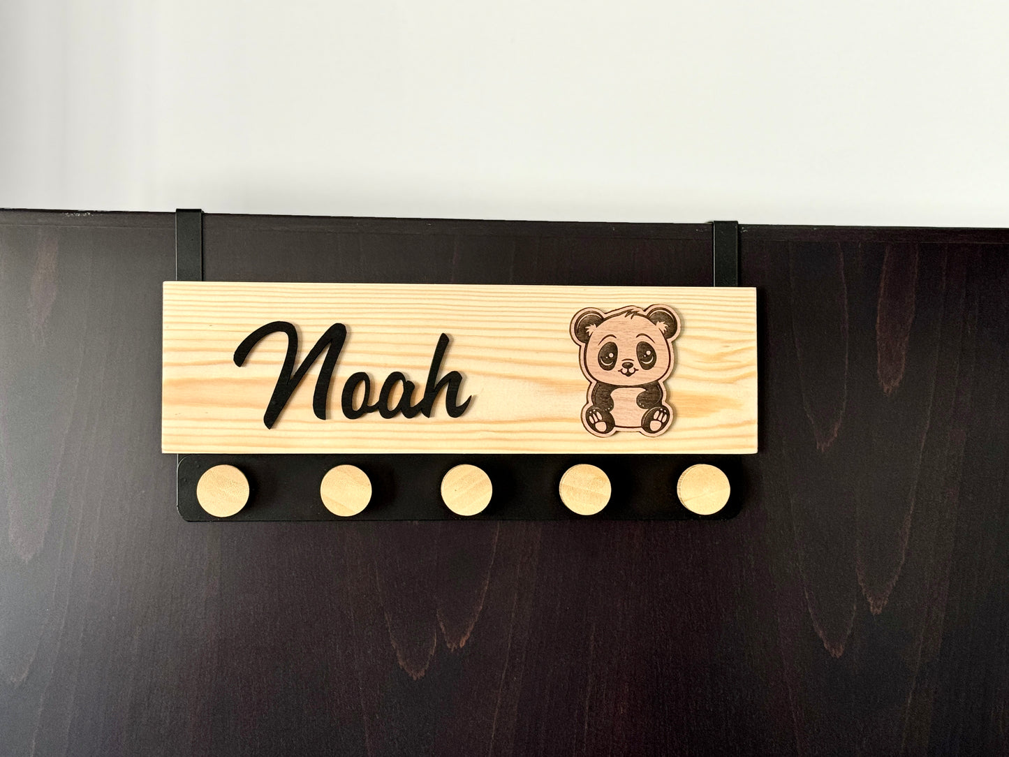Custom Safari Animal Coat Rack for Kids | Personalized Wooden Door Hooks with Name | Elephant, Lion, Giraffe, Fox, and More