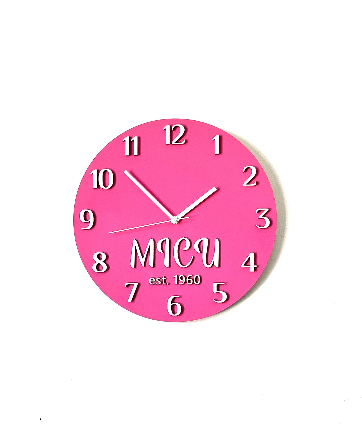 Personalized Kids Clock: Pink Purple Wooden Nursery Decor