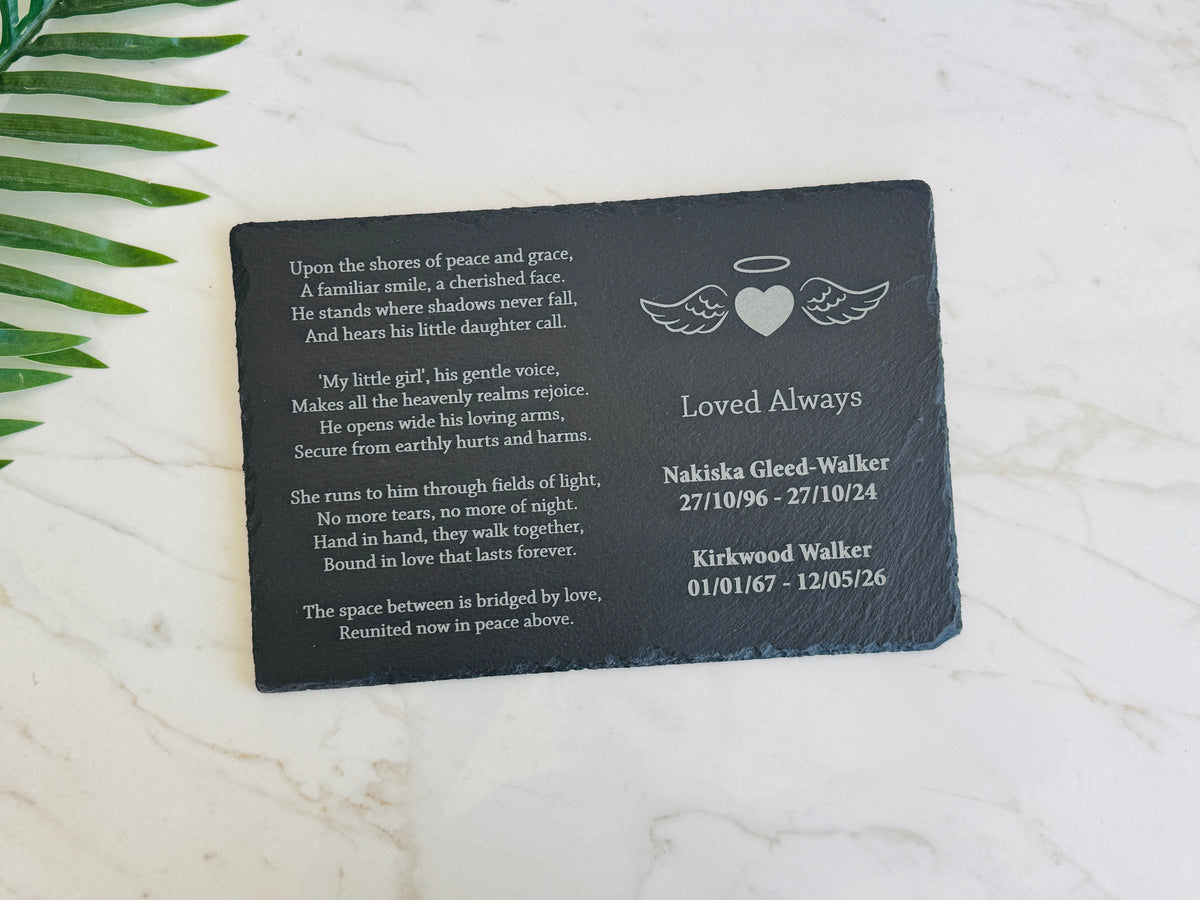 Personalisierte Gedenktafel aus Schiefer: Gartenstein mit Ständer, Erinnerungsgeschenk