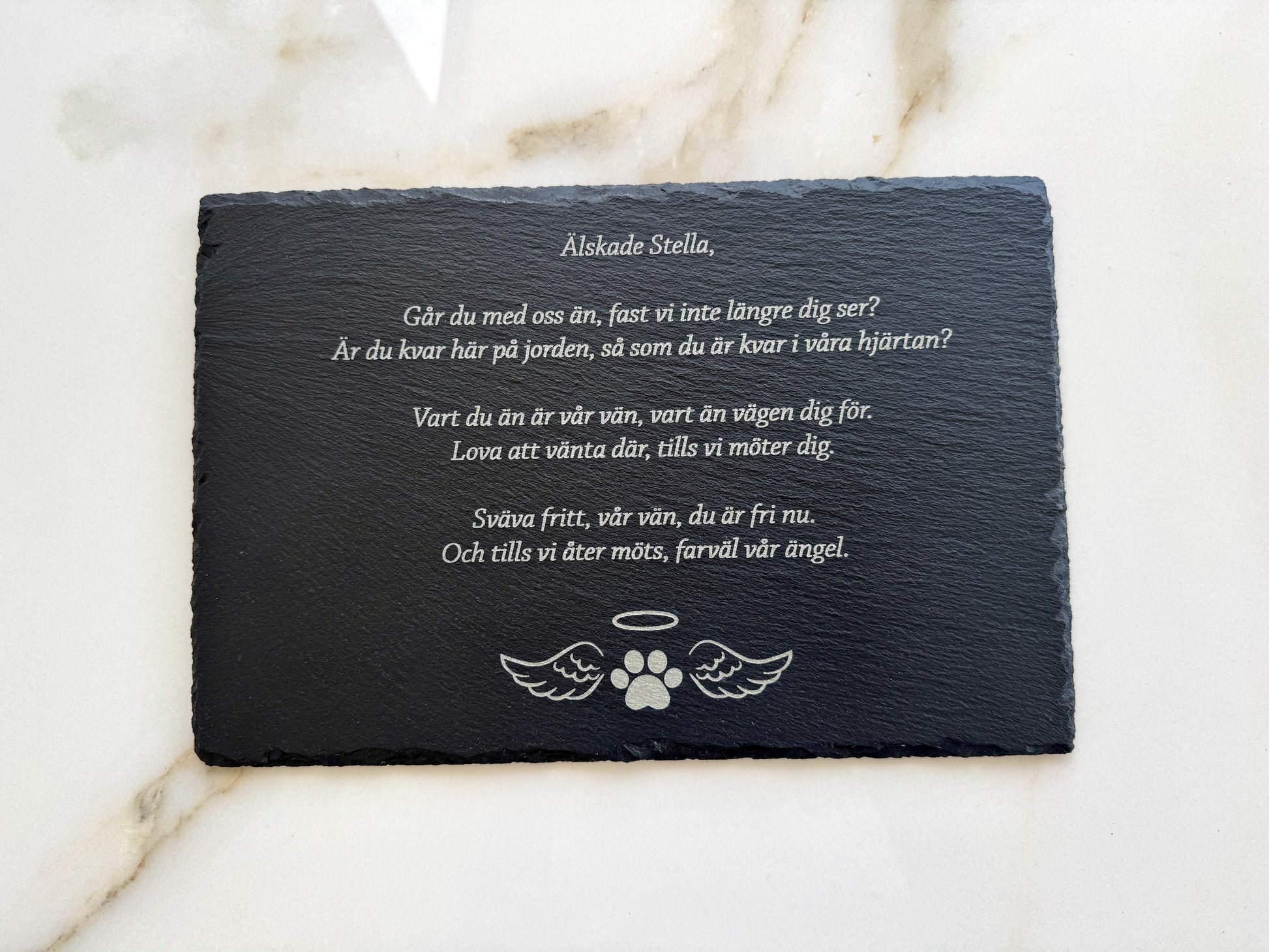 Custom Engraved Memorial Slate Plaque - Stone Plaque