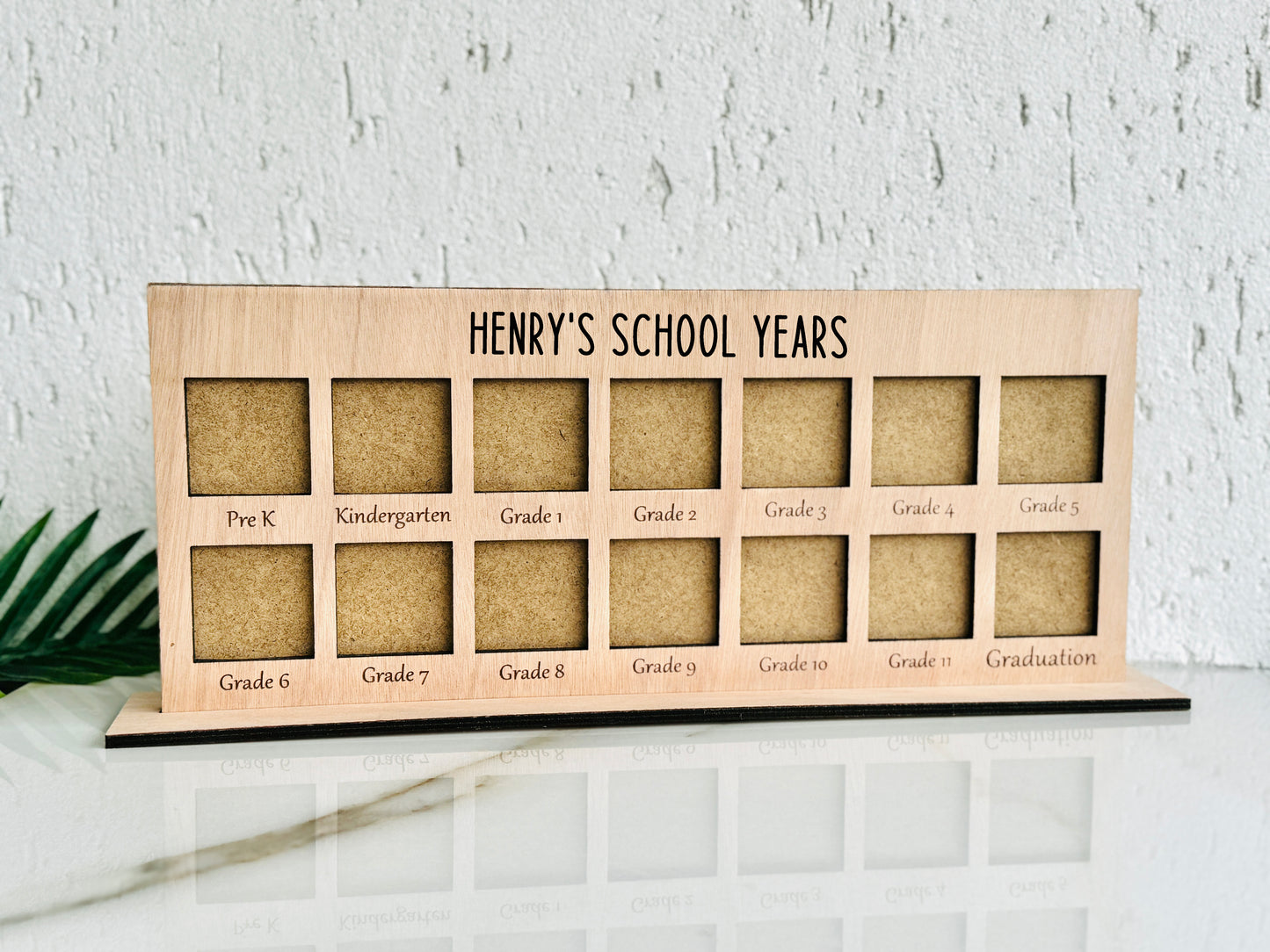 School Years Photo Frame, Personalized Pre-K to Graduation Picture Frame, Wooden Engraved Senior Grade Frame Gift Baby Growth Journey