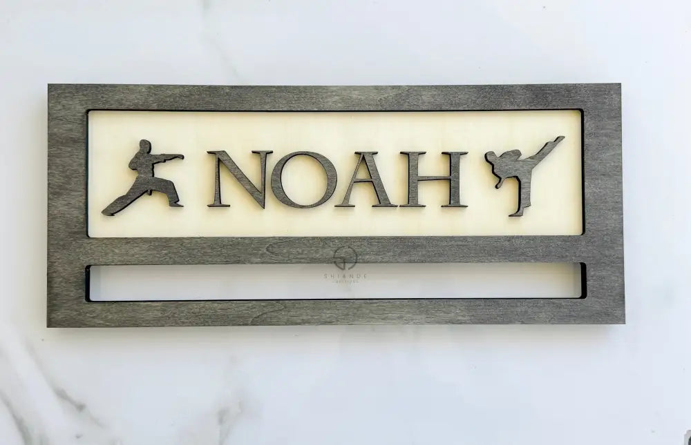 Custom martial arts medal hanger for Taekwondo, Jiu-Jitsu, and BJJ medals