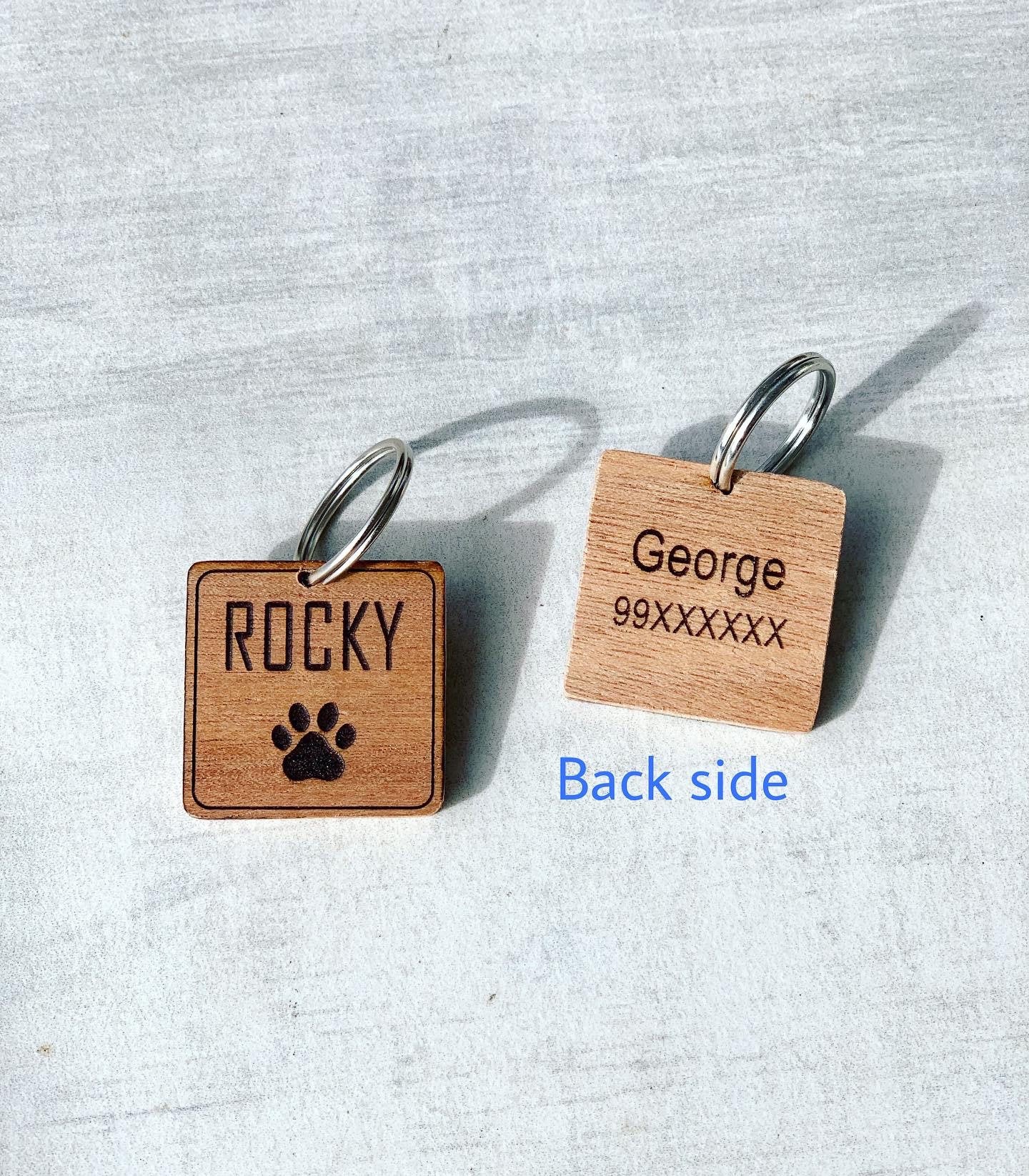 Wood Engraved Pet ID Tag, Engraved Dog Tag, Personalized Cat ID Tag. Rustic Pet ID Tag. Custom Pet Name Tag. Puppy, Kitten Tag, Pet gifts