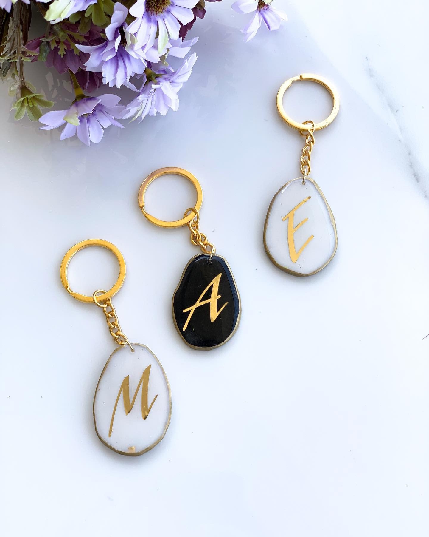 Resin Initial Letter Keychains, Agate Resin Name Keychain, Geode Resin Keyring, Personalized Resin Keychain, Alphabet keyring, Gifts for her