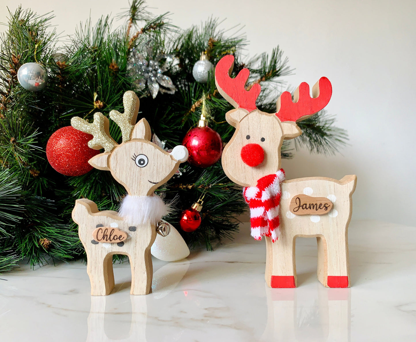 Personalized Christmas Reindeer, Place Name Settings, Freestanding Christmas Reindeer, Family Christmas Gifts, Xmas Wood Engraved Reindeer