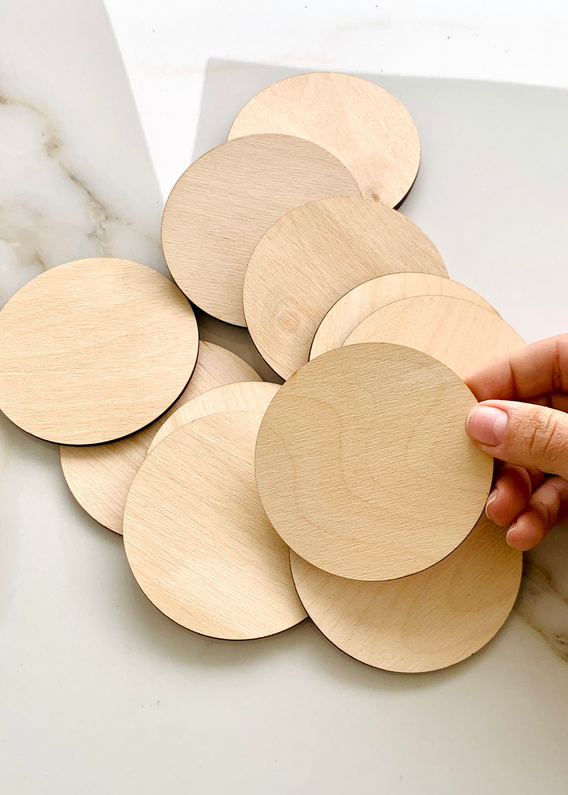 Wood Circle Disks, Large & Small, DIY Round Blank Coasters in Bulk, Round Unfinished Wood Cutouts For Crafting Unfinished Wood to decorate