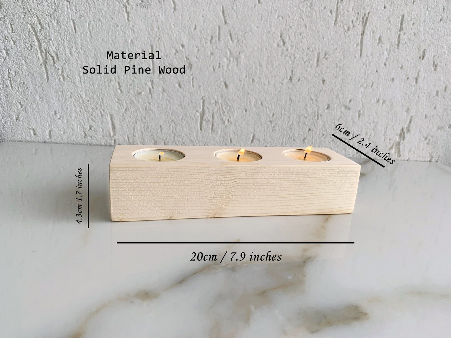 Personalized Rustic Wood Tealight Candle Holder - Custom Engraved Message - Handcrafted Minimalist Homeware for Valentine’s Day