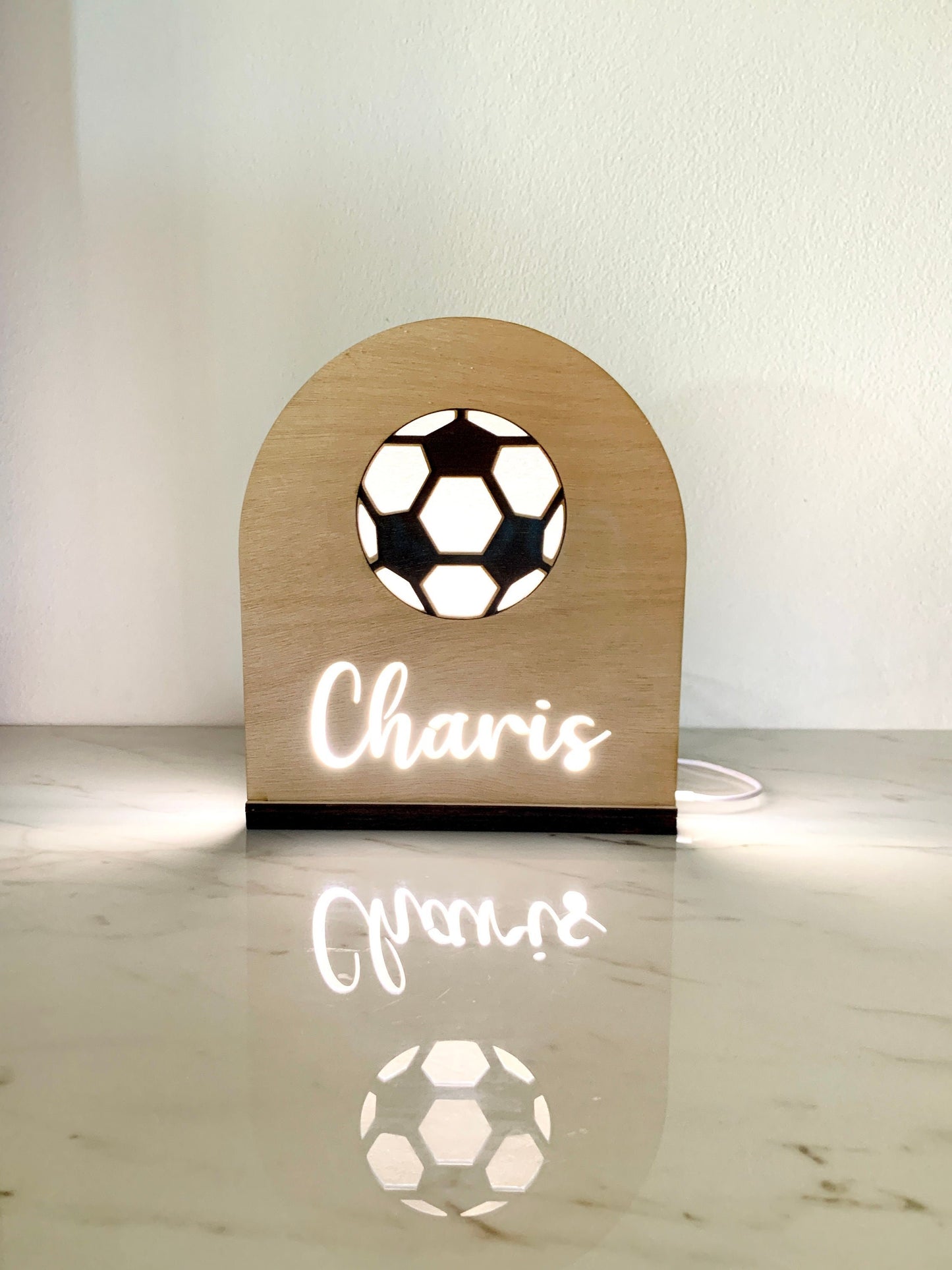 Personalized Soccer Team Coach&#39;s Gift, Football Name Lamp, Thanks For A Great Season Award, Boys&#39; Bedside LED Nightlight, Boys Room Decor