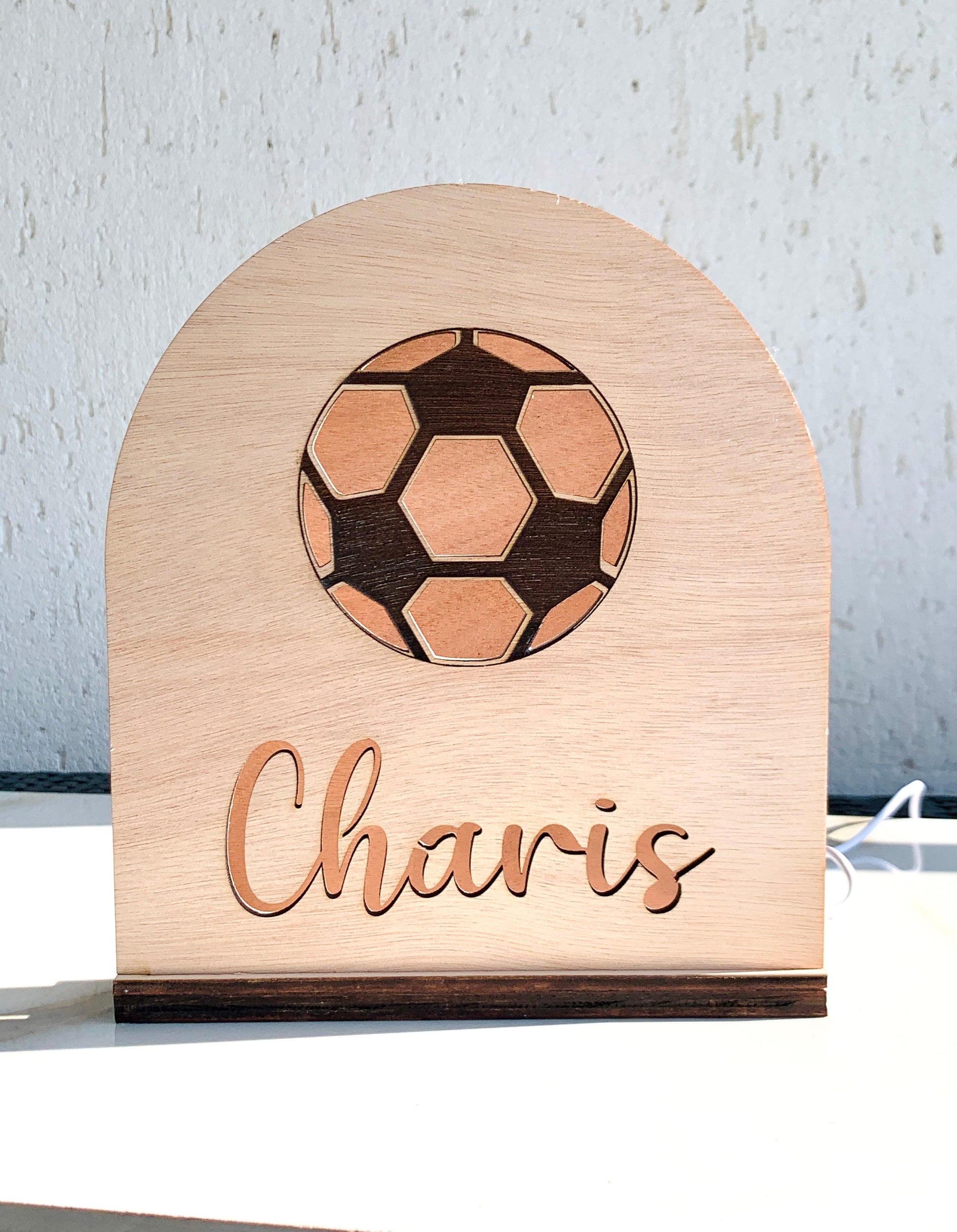 Personalized Soccer Team Coach&#39;s Gift, Football Name Lamp, Thanks For A Great Season Award, Boys&#39; Bedside LED Nightlight, Boys Room Decor