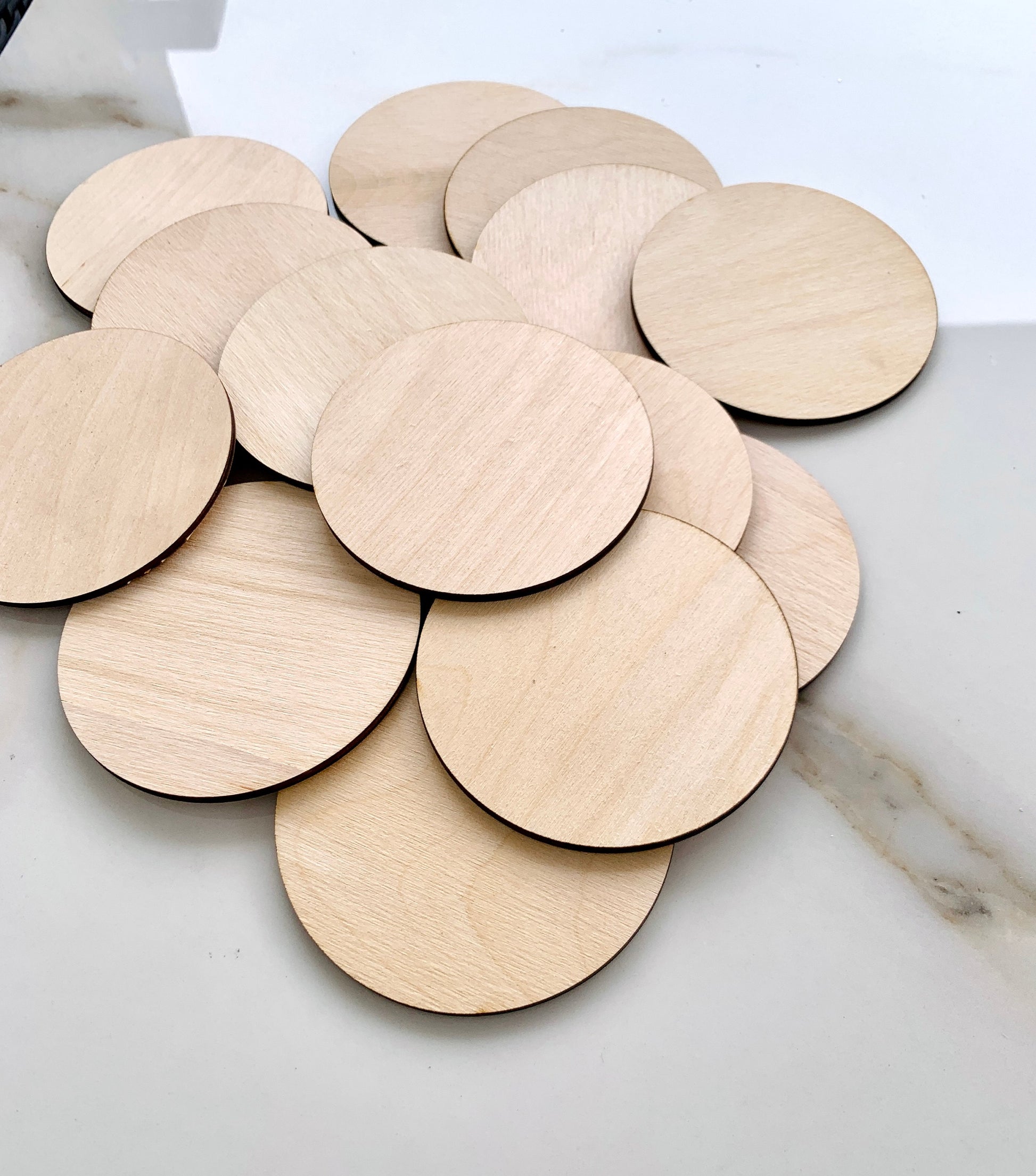 Wood Circle Disks, Large & Small, DIY Round Blank Coasters in Bulk, Round Unfinished Wood Cutouts For Crafting Unfinished Wood to decorate