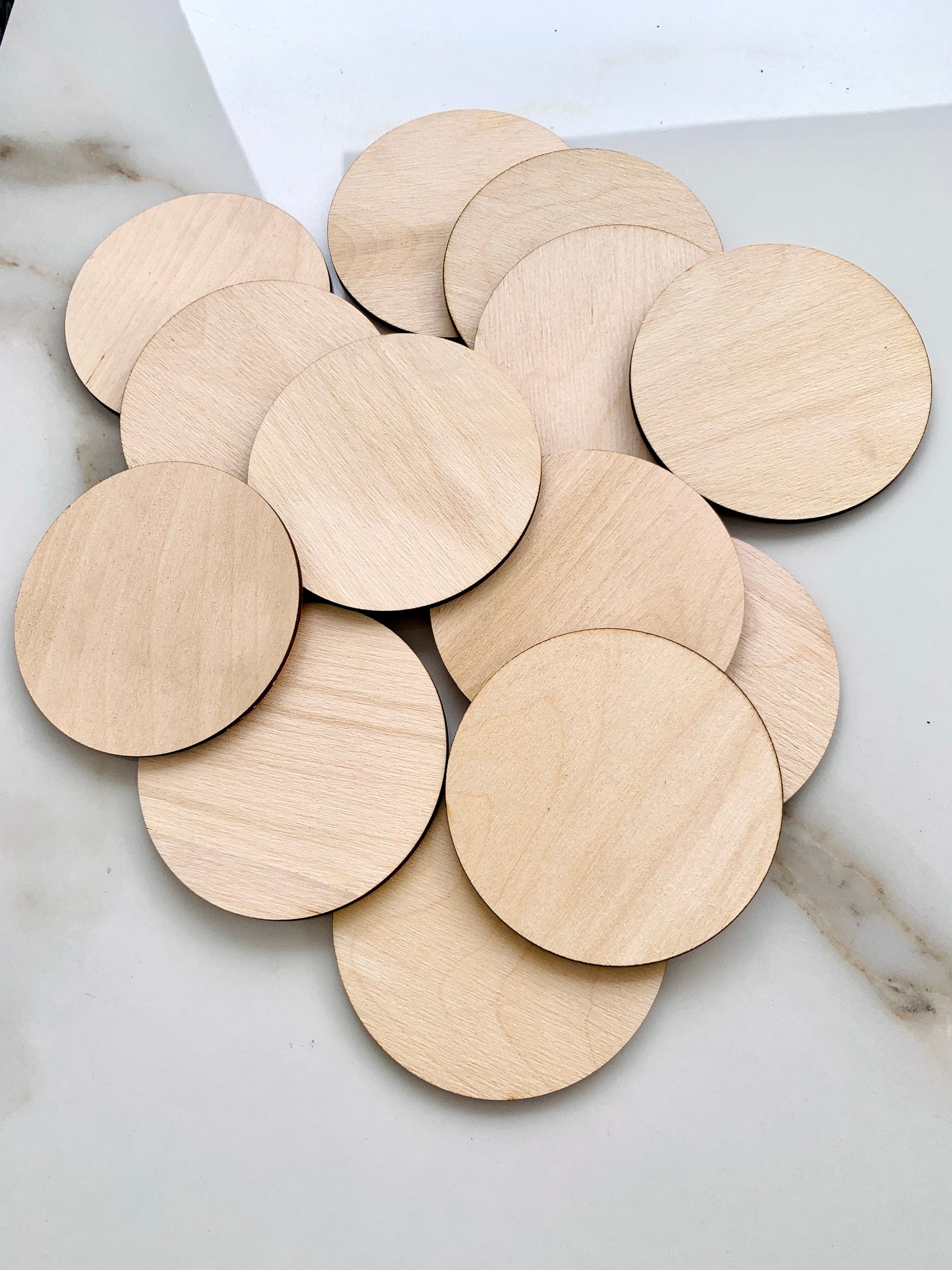 Wood Circle Disks, Large & Small, DIY Round Blank Coasters in Bulk, Round Unfinished Wood Cutouts For Crafting Unfinished Wood to decorate