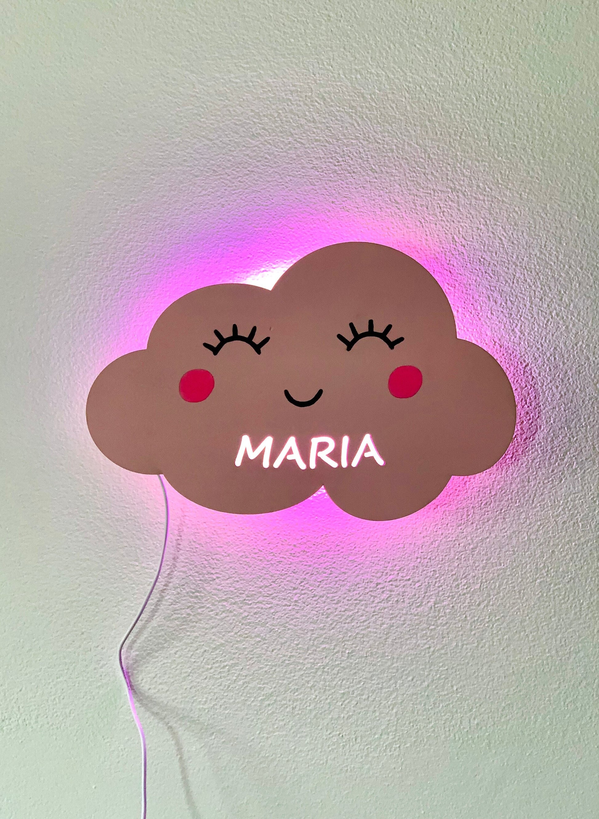 Cloud Night Light Personalized Wood Lamp Nursery Light Wall Decor Kids Room LED Lamp New Baby Shower Gift, Cloud Wall Lamp for Baby&#39;s Room