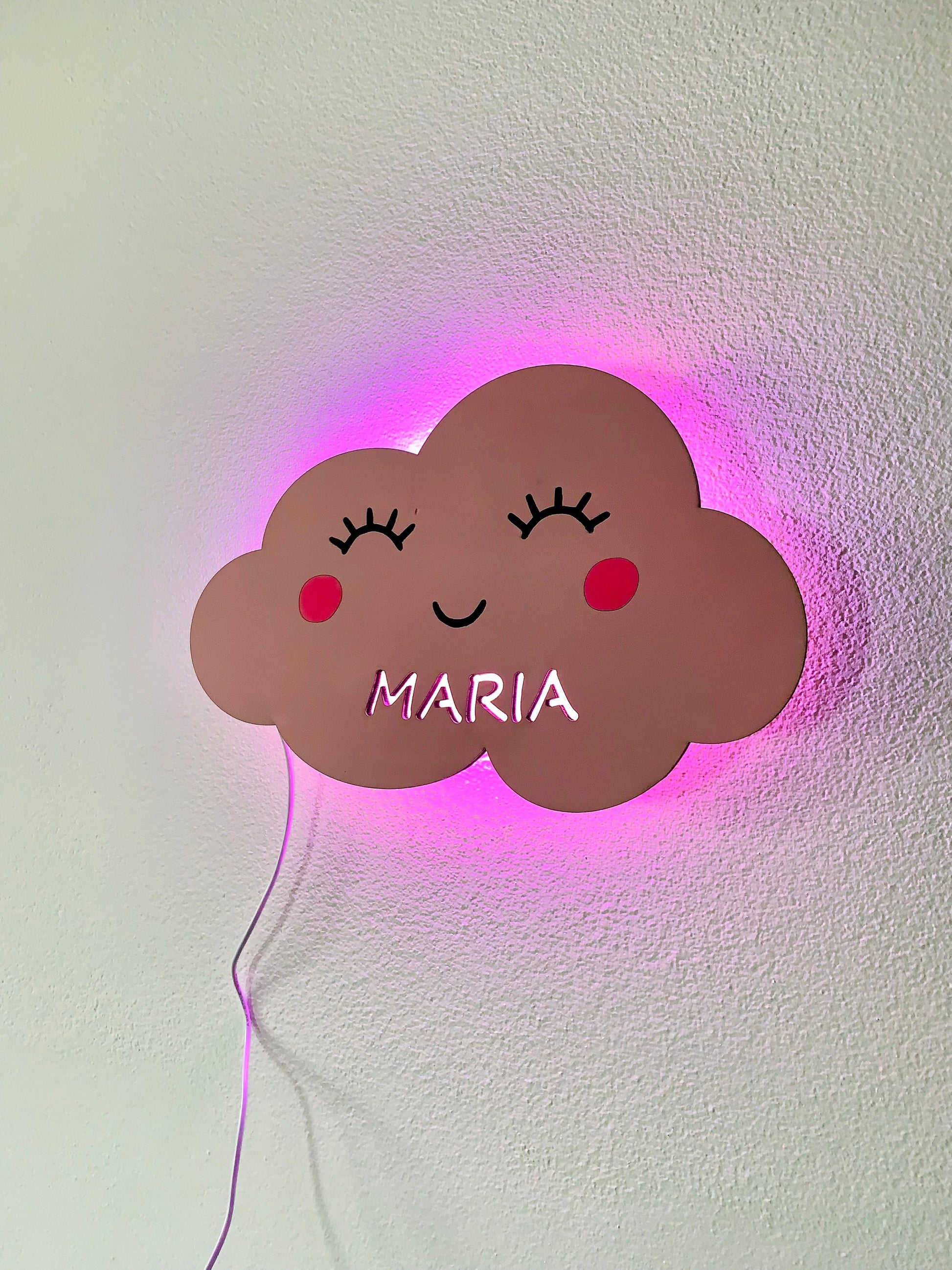 Cloud Night Light Personalized Wood Lamp Nursery Light Wall Decor Kids Room LED Lamp New Baby Shower Gift, Cloud Wall Lamp for Baby&#39;s Room