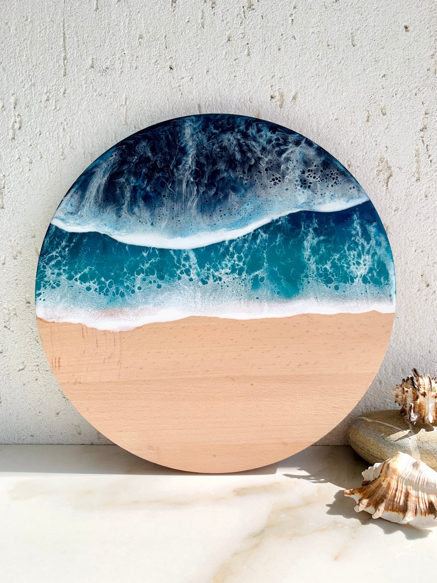 Personalized Resin Ocean Wall Art, Wood Chopping Board Engraved, Ocean Resin cheese cutting board, or a piece of hanging art, 3D Ocean waves